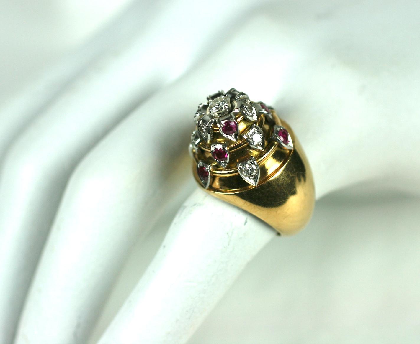 French Art Deco Temple Ring For Sale 3