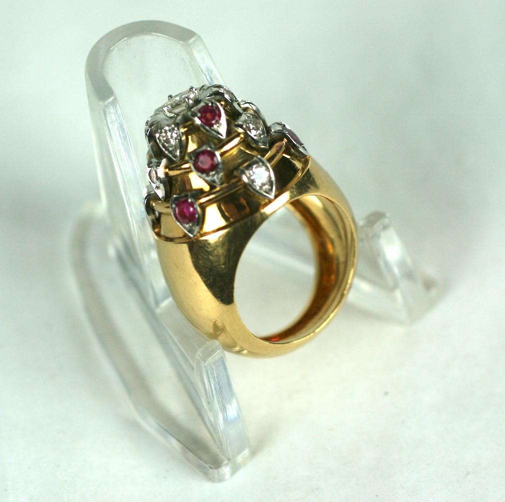 French Art Deco Temple Ring For Sale 4