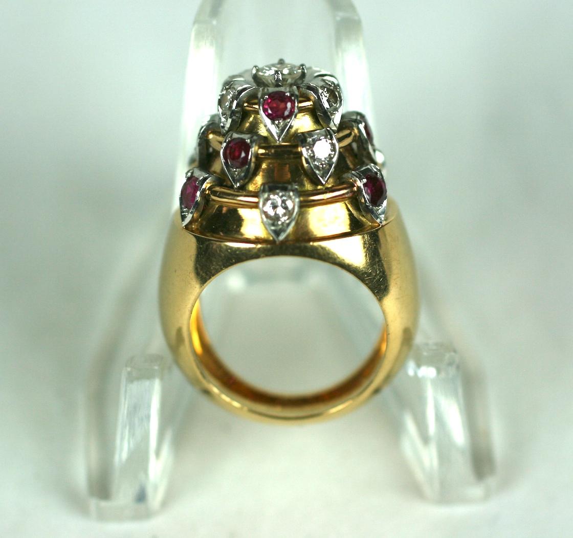 French Art Deco Temple Ring For Sale 5