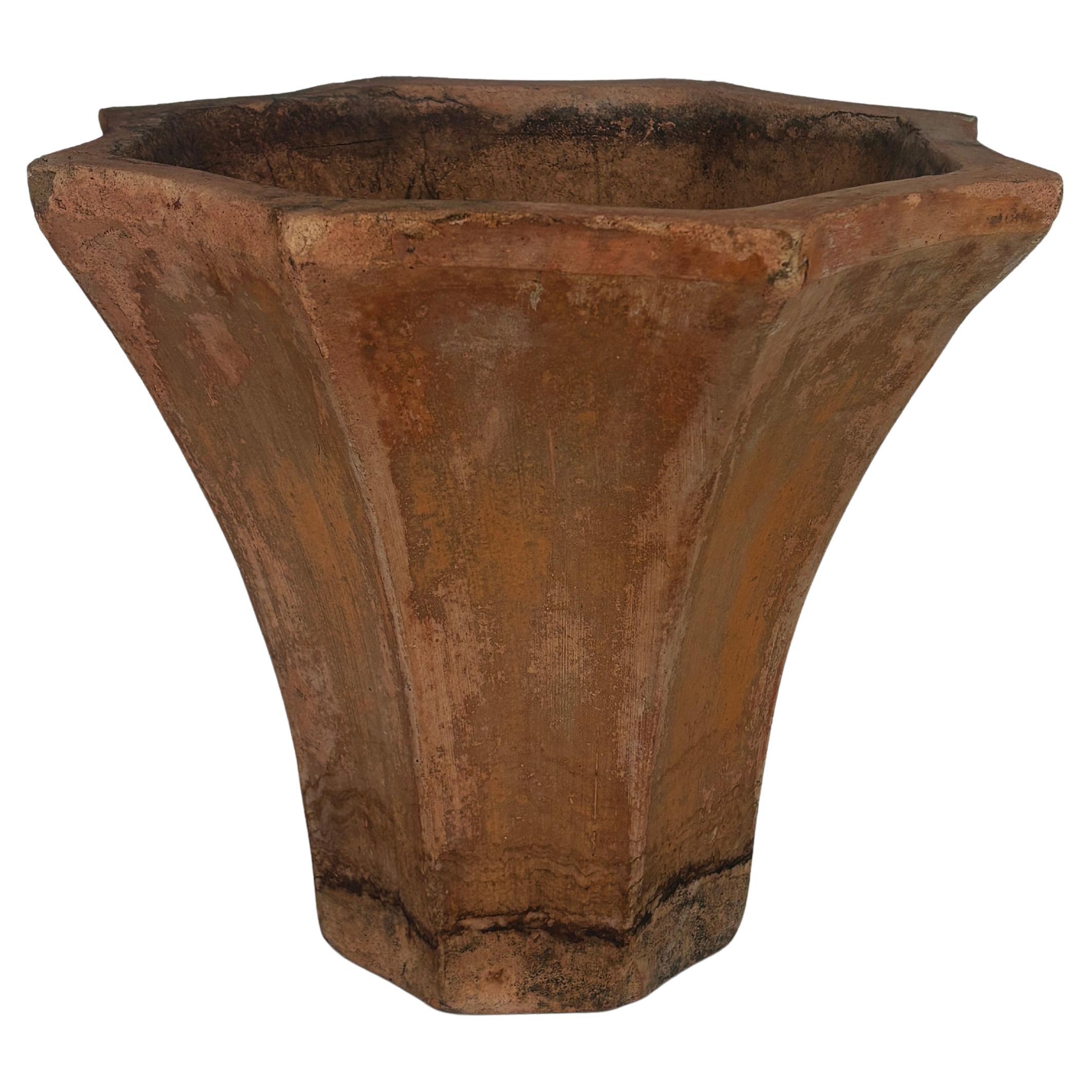 Französisch Art Deco Terra Cotta Pflanzgefäß Topf