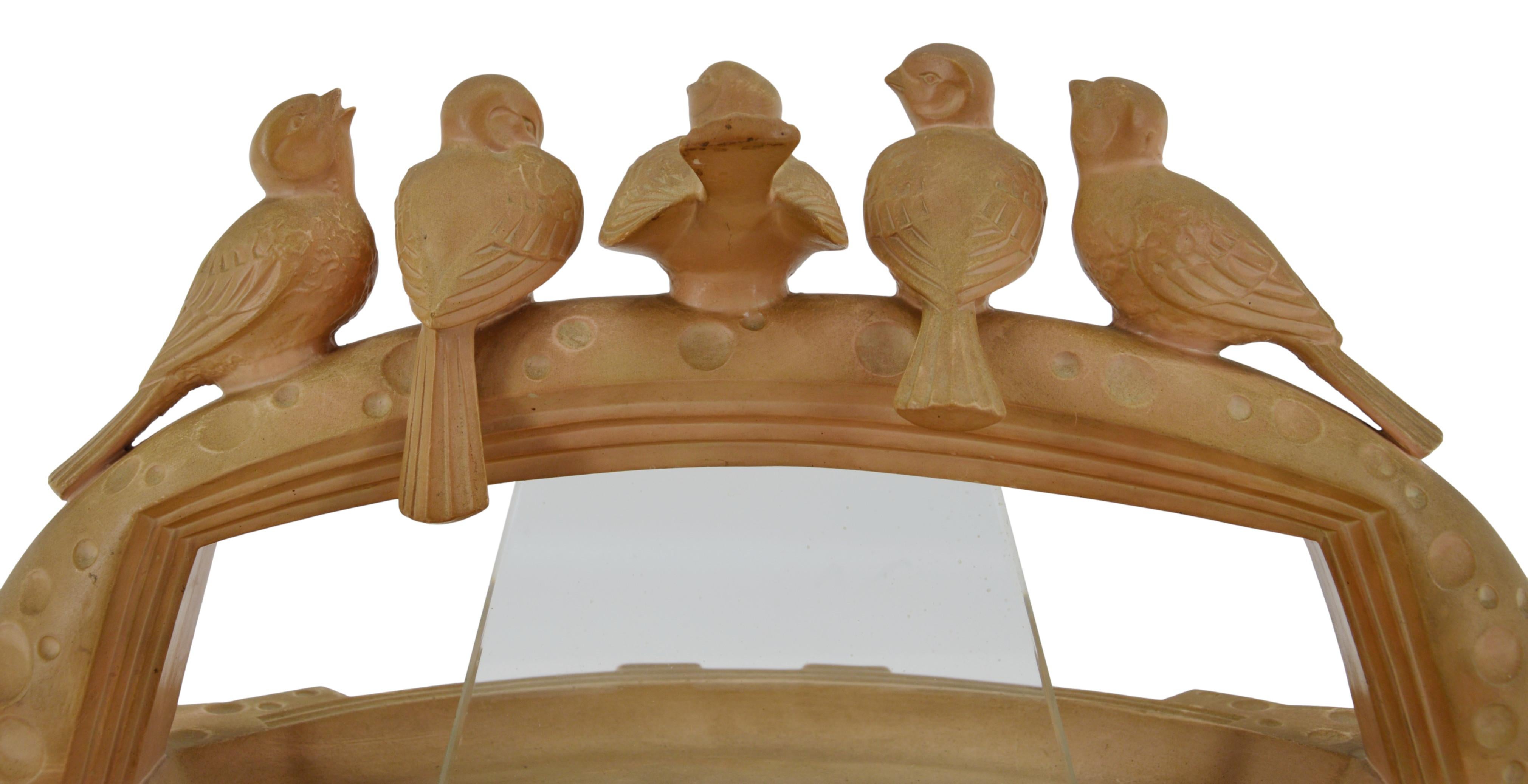 French Art Deco Terra Cotta Swallows Centerpiece, 1920 For Sale 5