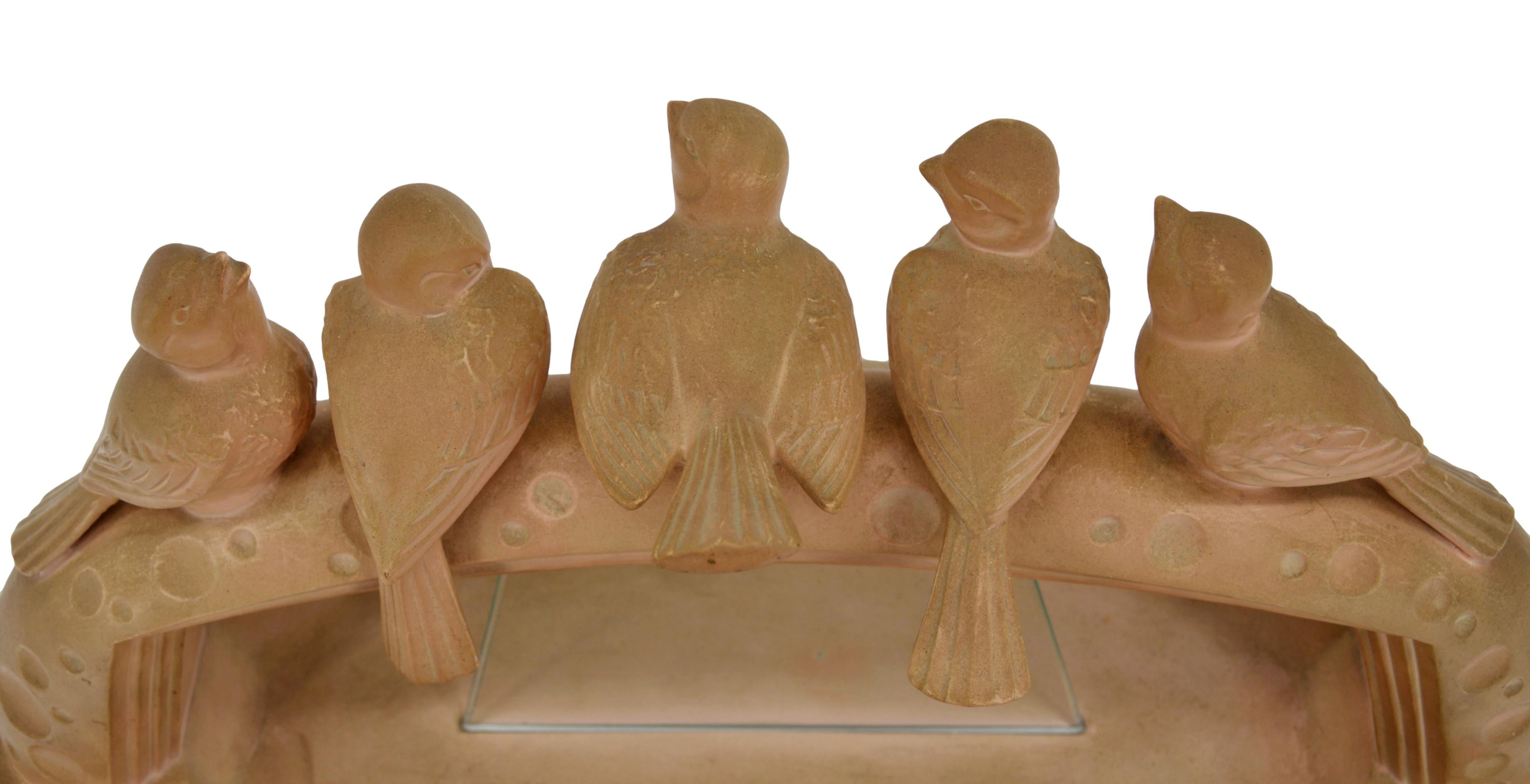 French Art Deco Terra Cotta Swallows Centerpiece, 1920 For Sale 4