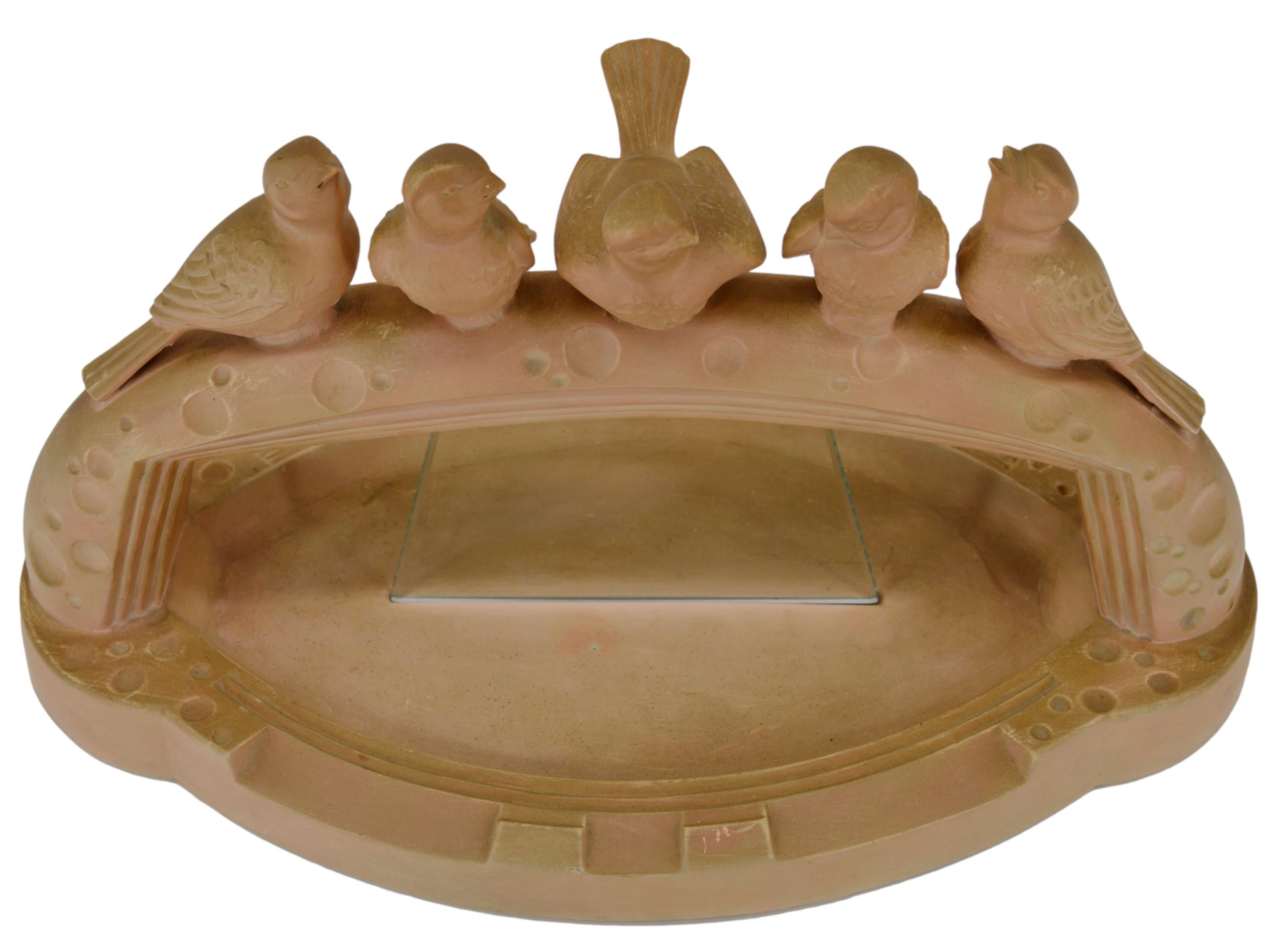 French Art Deco Terra Cotta Swallows Centerpiece, 1930s For Sale 5