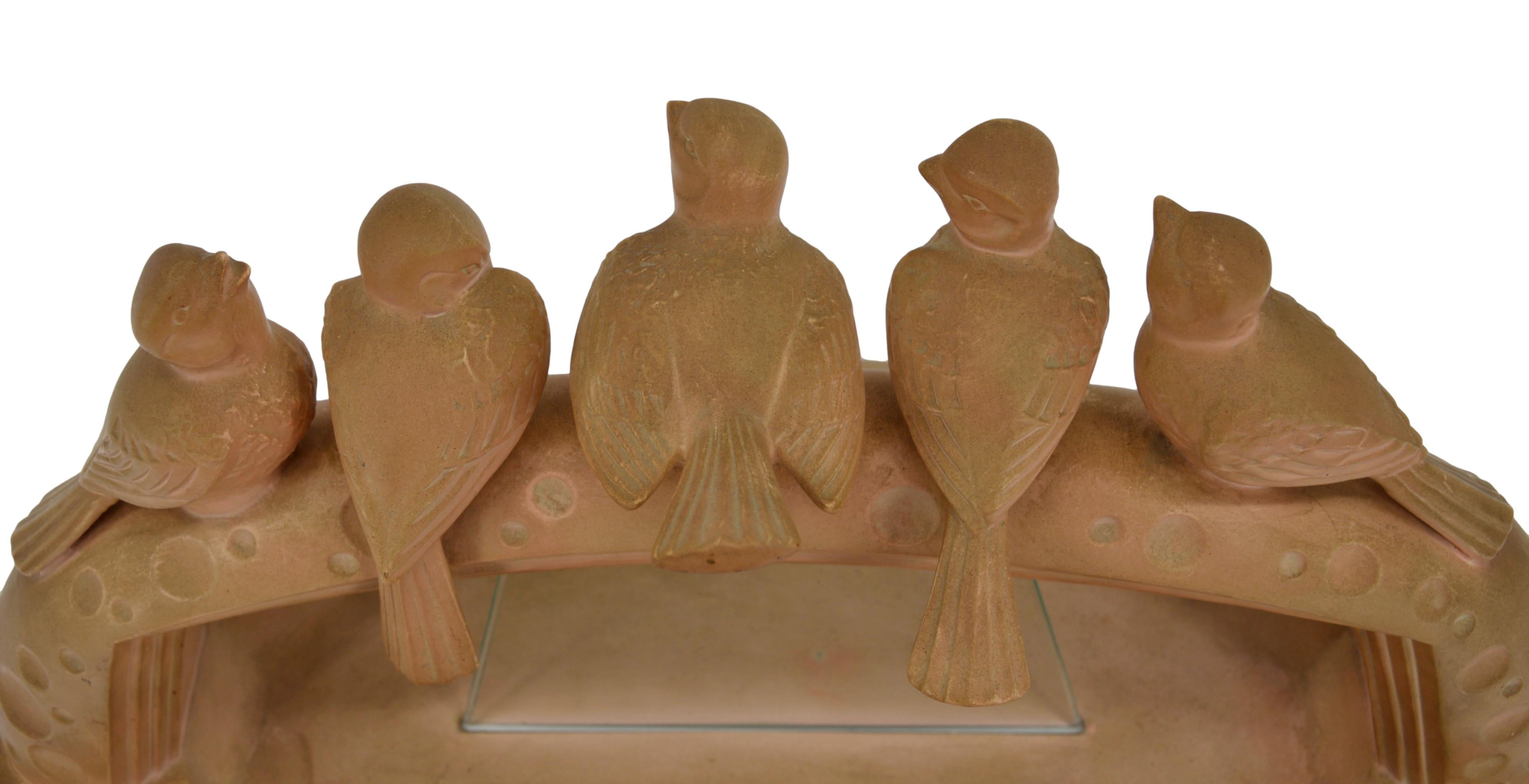 French Art Deco Terra Cotta Swallows Centerpiece, 1930s For Sale 1