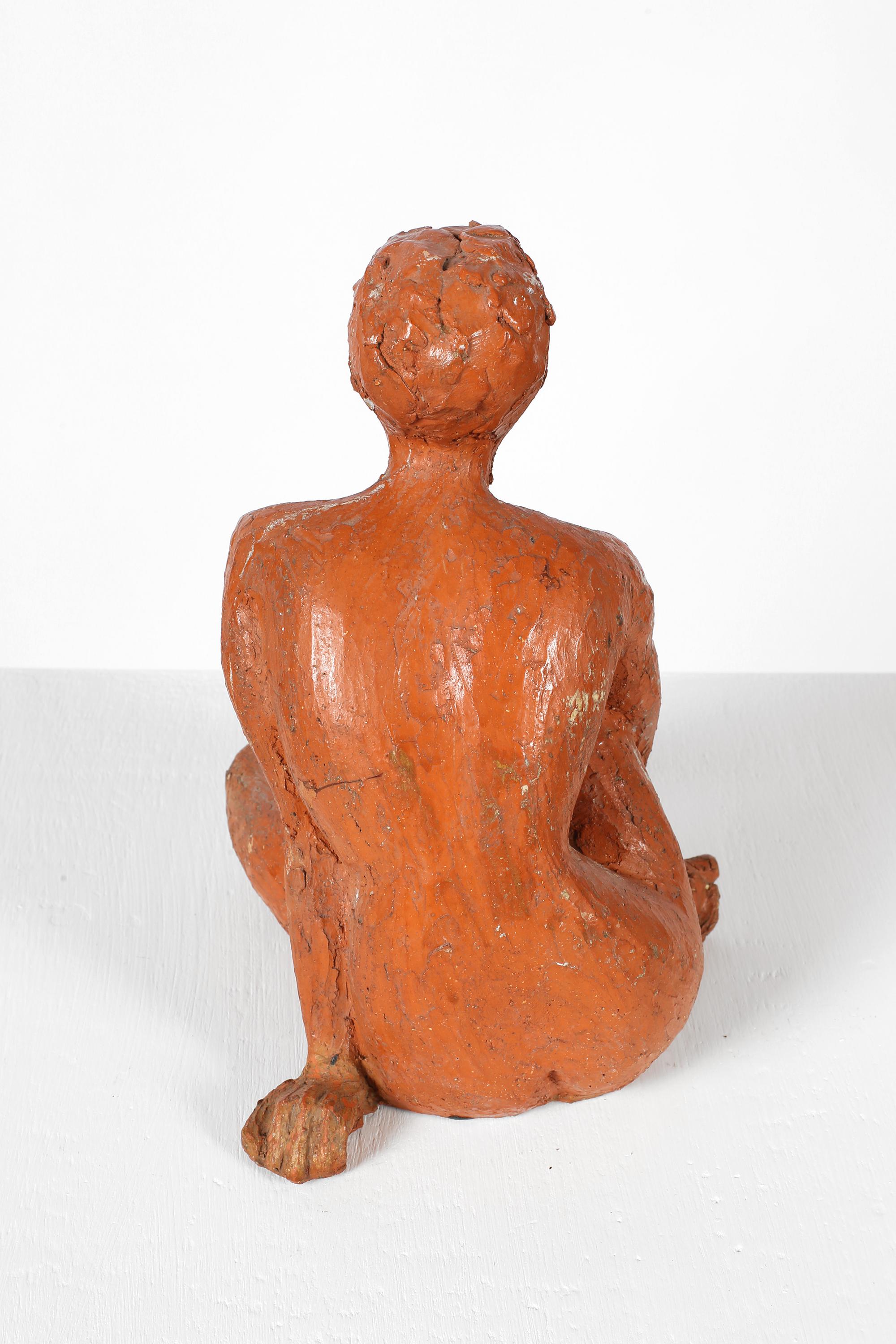 French Art Deco Terracotta Female Nude Sculpture For Sale 2