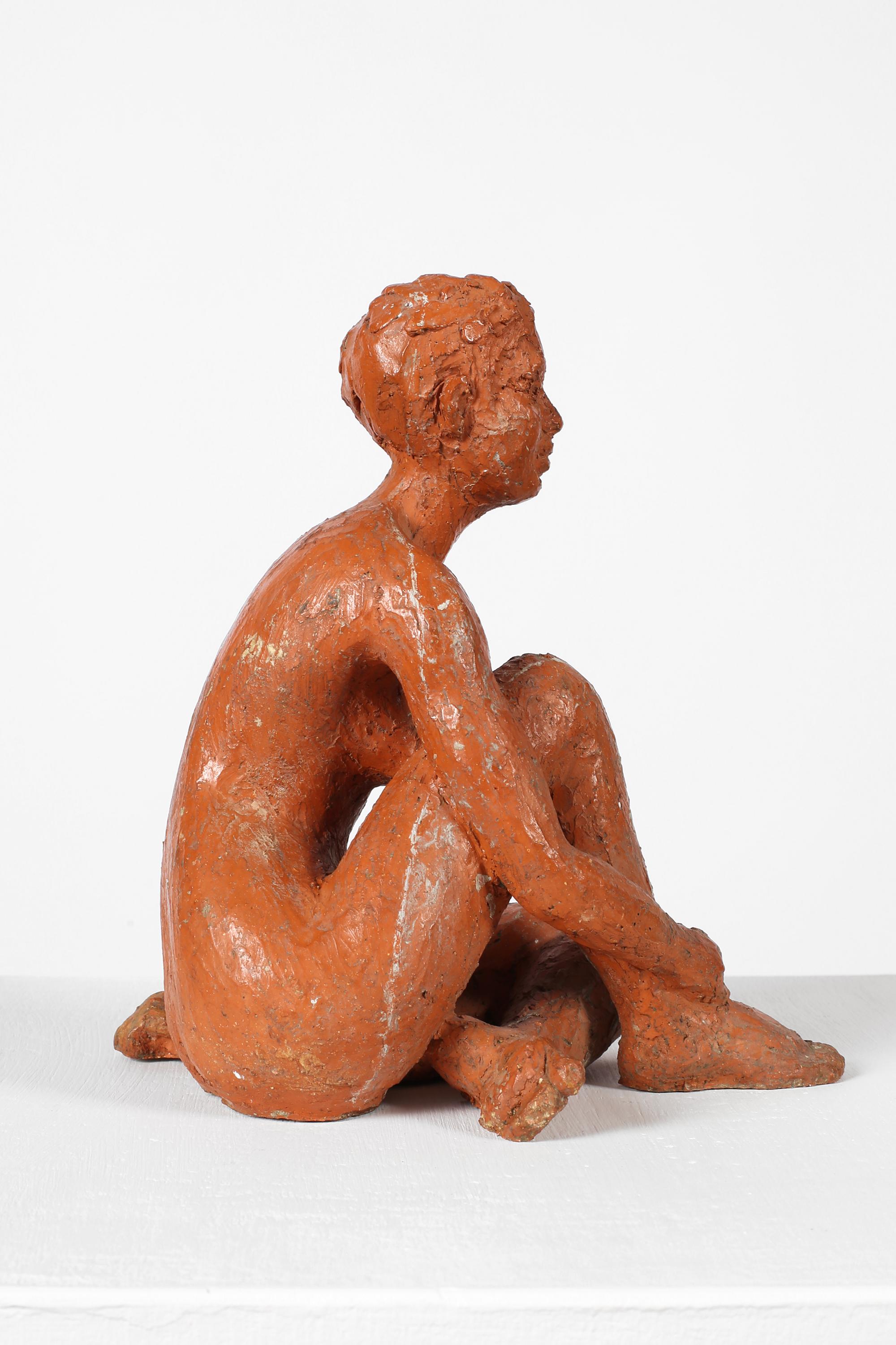 French Art Deco Terracotta Female Nude Sculpture For Sale 3