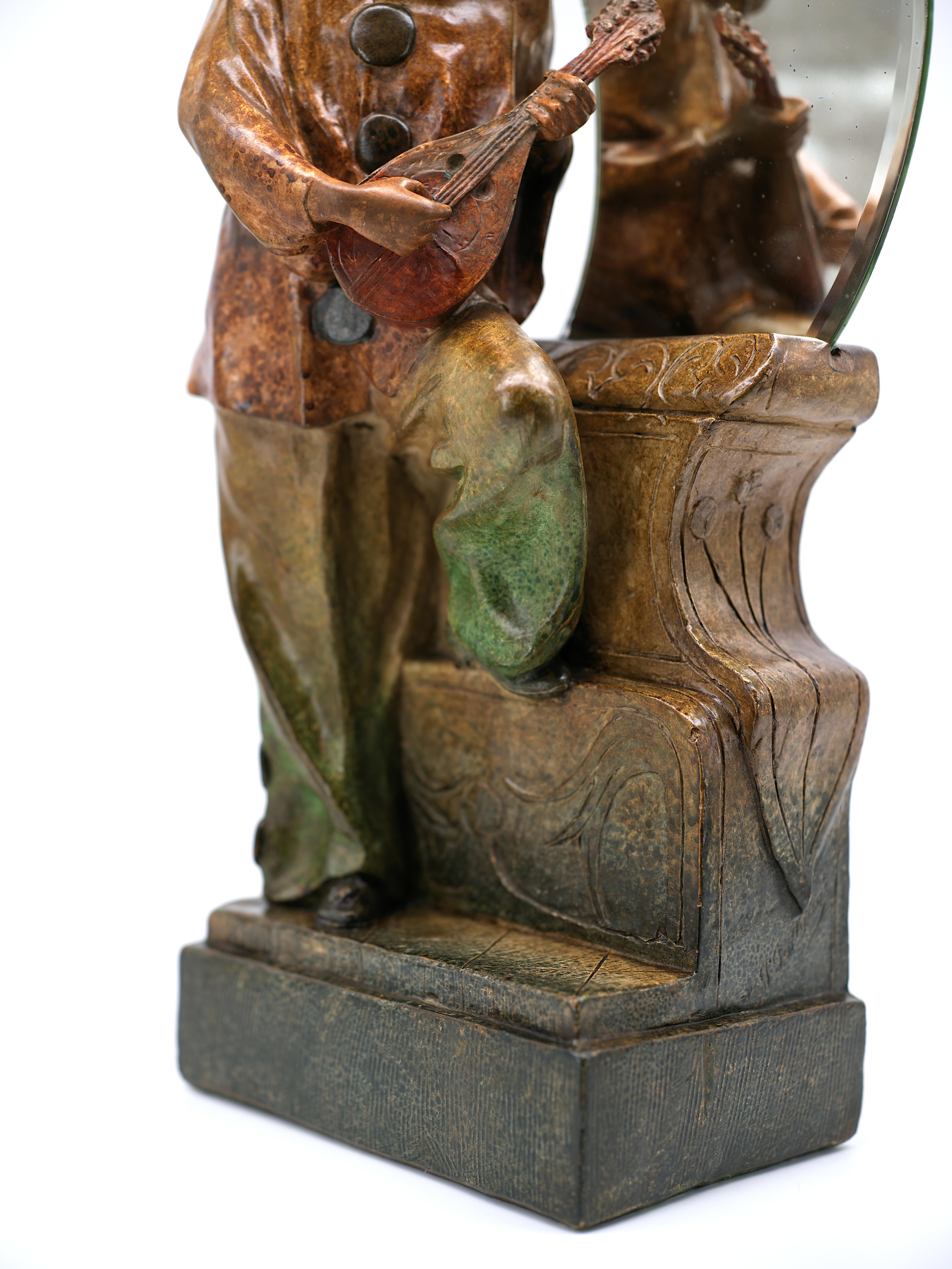 Scultura policroma Pierrot, 1900 in vendita 5