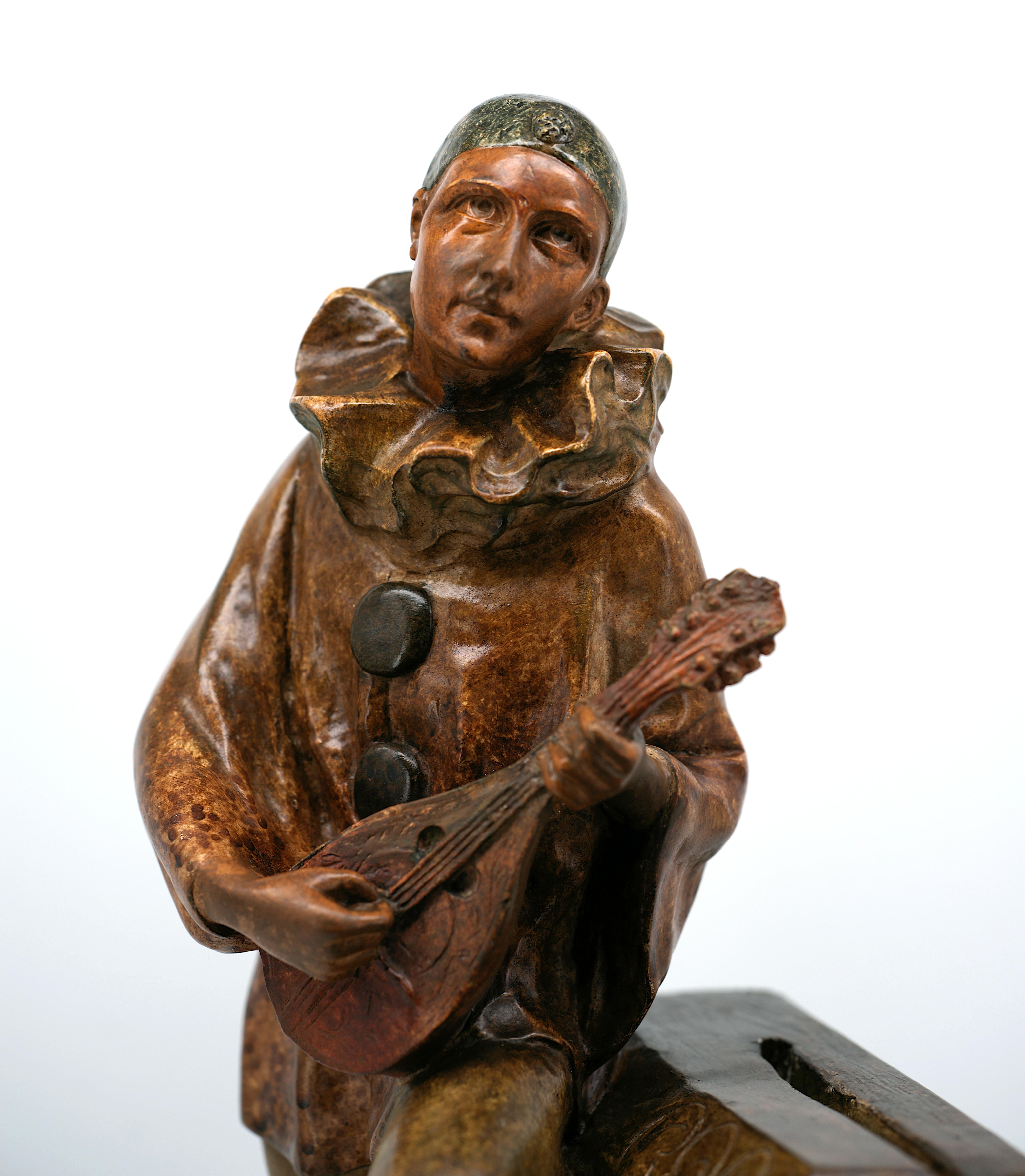 Specchio Scultura policroma Pierrot, 1900 in vendita