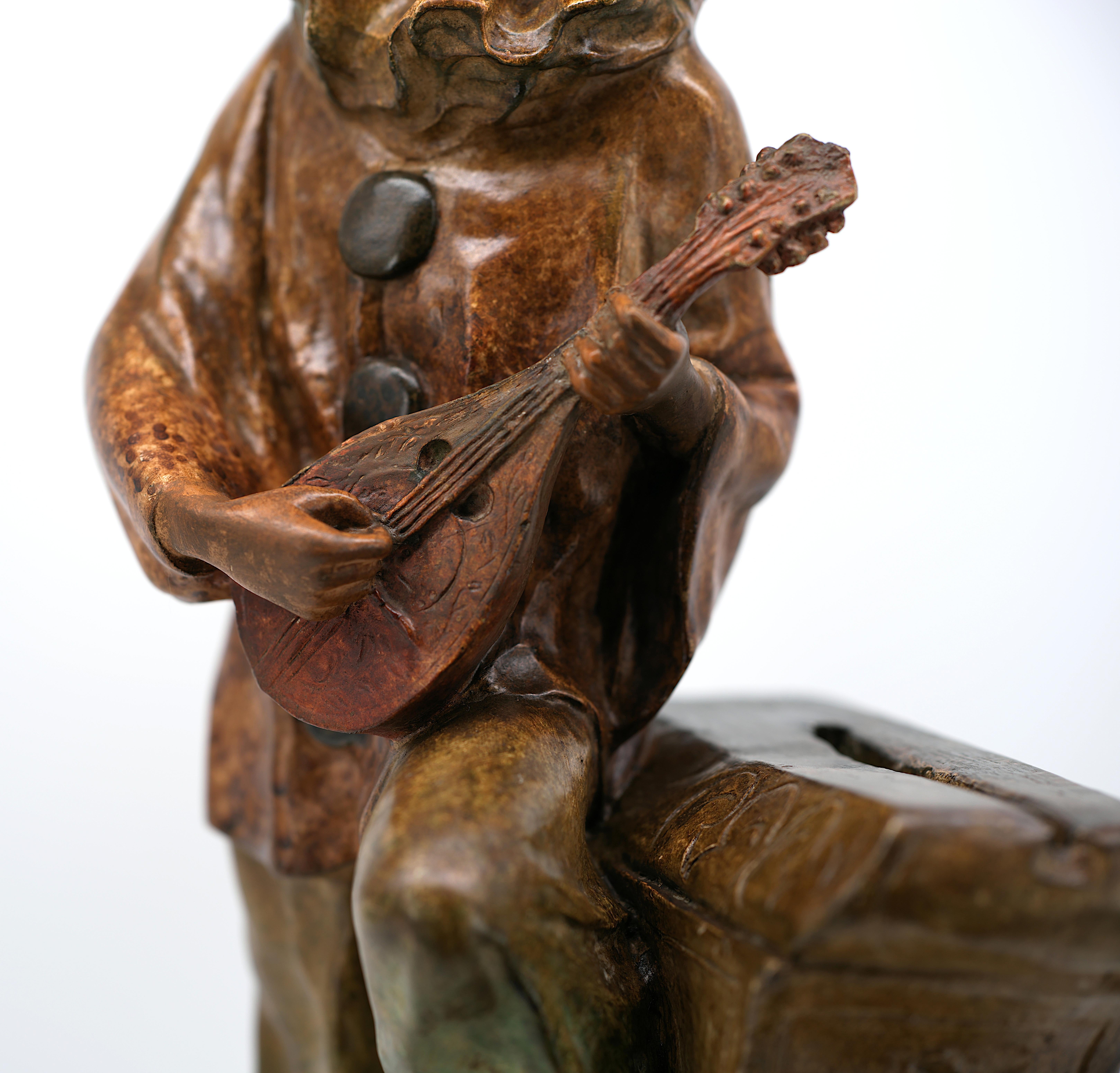 Scultura policroma Pierrot, 1900 in vendita 1