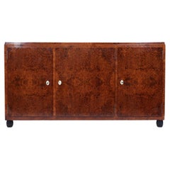 Vintage French Art Deco Thuya and Oak Sideboard