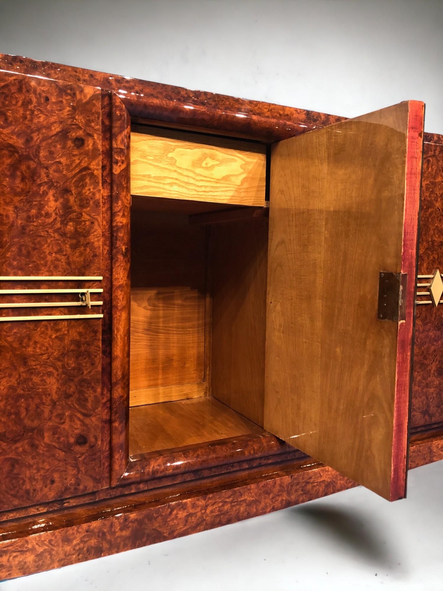 Enfilade Art Déco français en thuya, années 1940 en vente 9