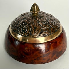 French Art Deco Thuya Wood and Bronze Lidded Box, 1920s