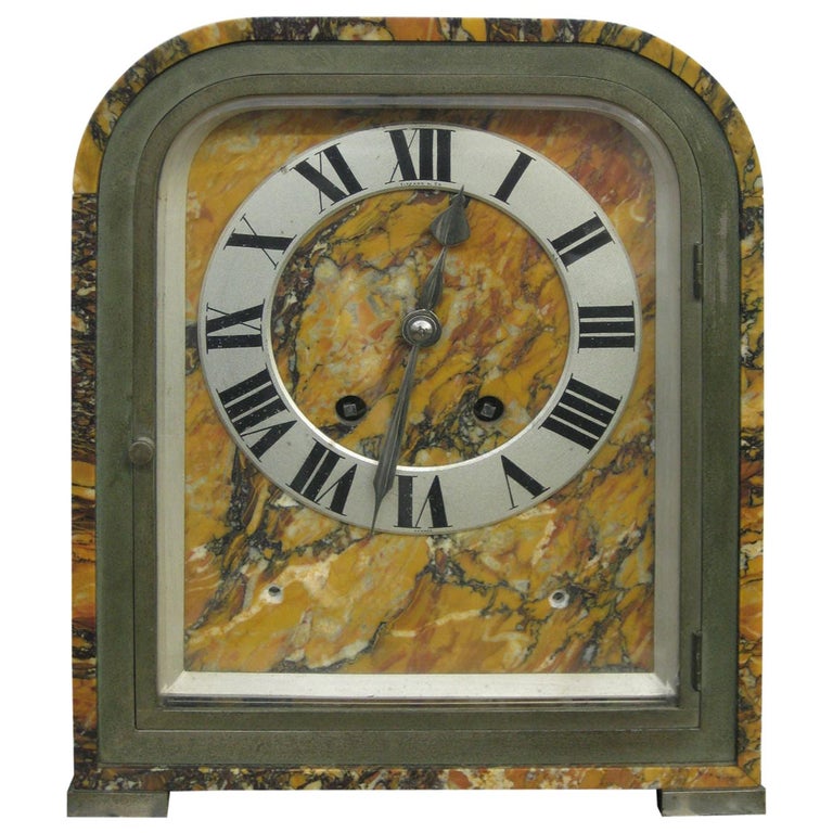 French Art Deco Tiffany and Co. Marble Clock For Sale at 1stDibs