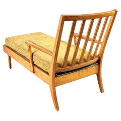 Lettino francese Art Deco Tiger Maple Chaise Lounge