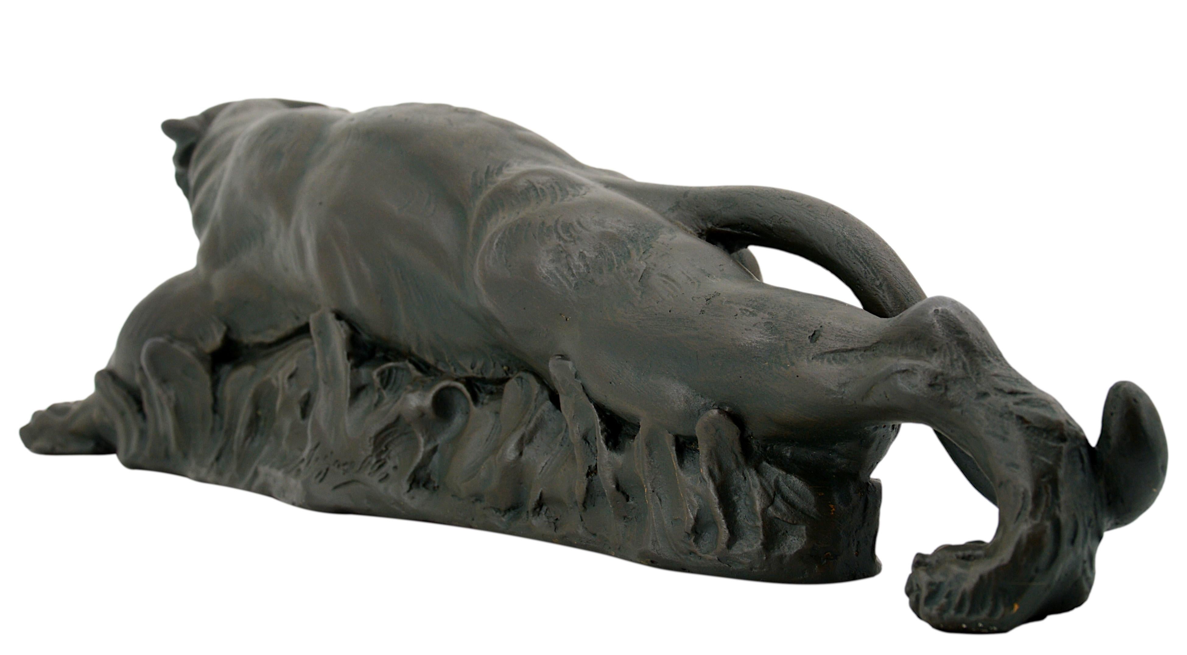 French Art Deco Tiger on the Prowl Sculpture, 1930s For Sale 1