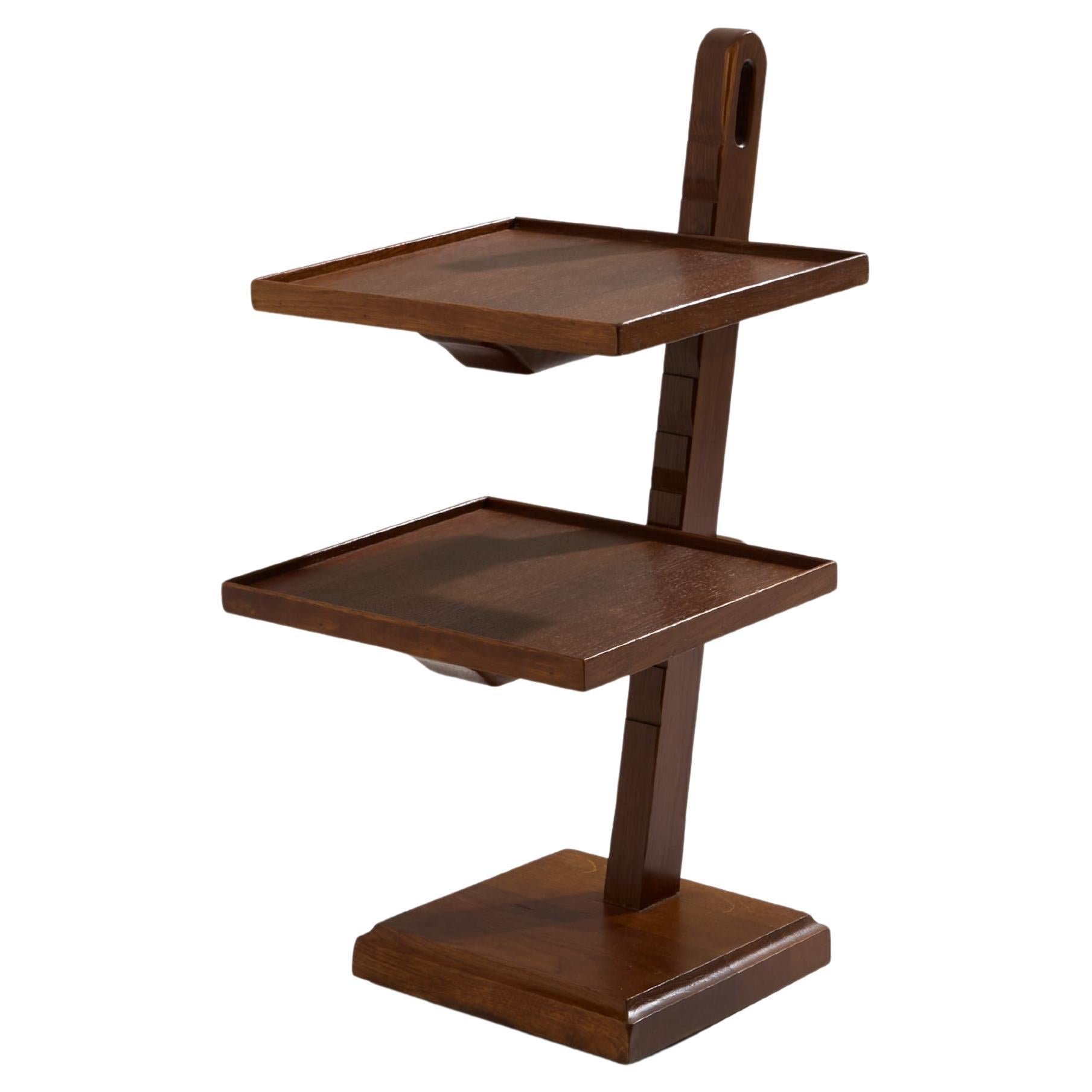 French art deco tinted oak wood serving table 1940 For Sale