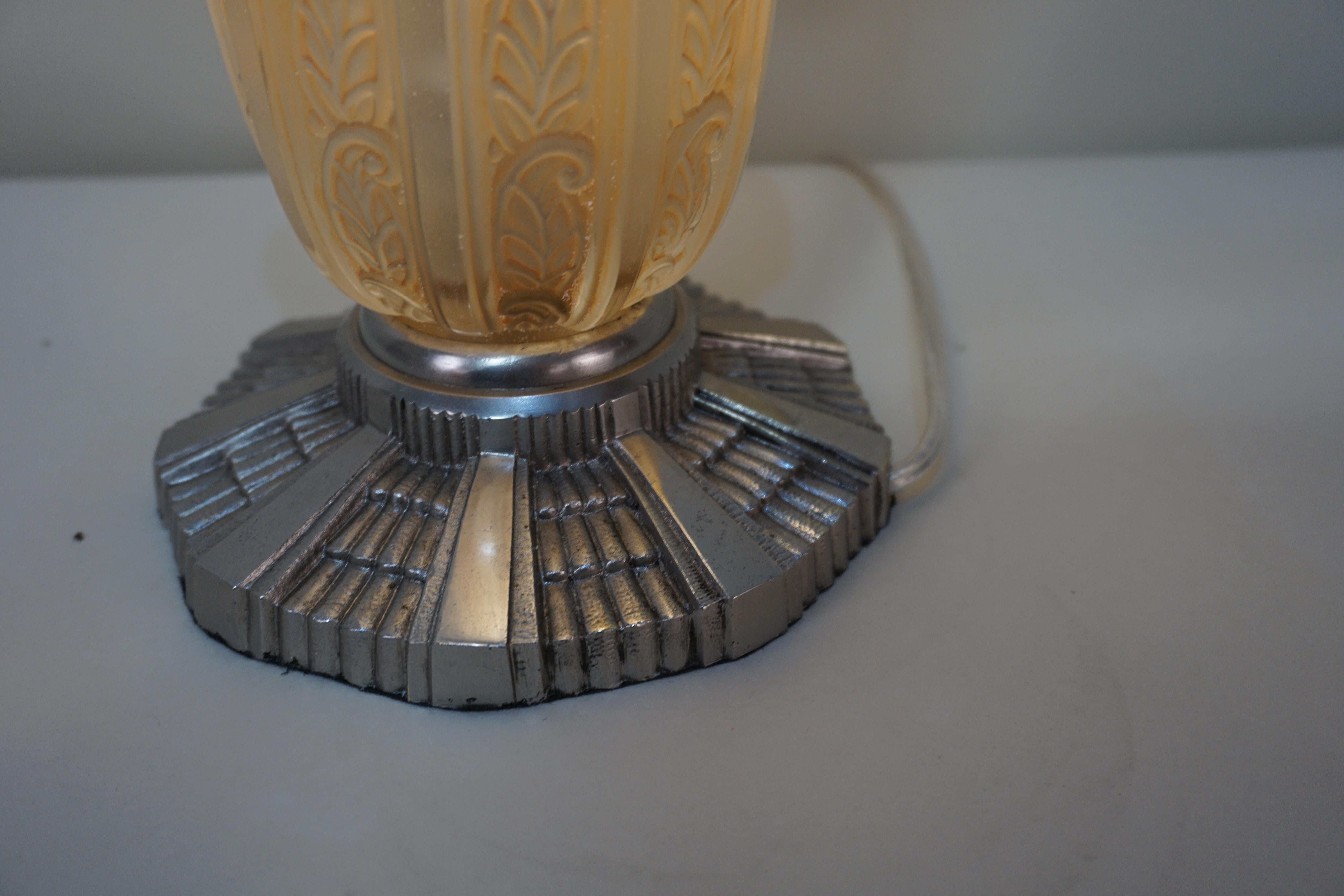 French Art Deco Torchiere Table Lamp 1