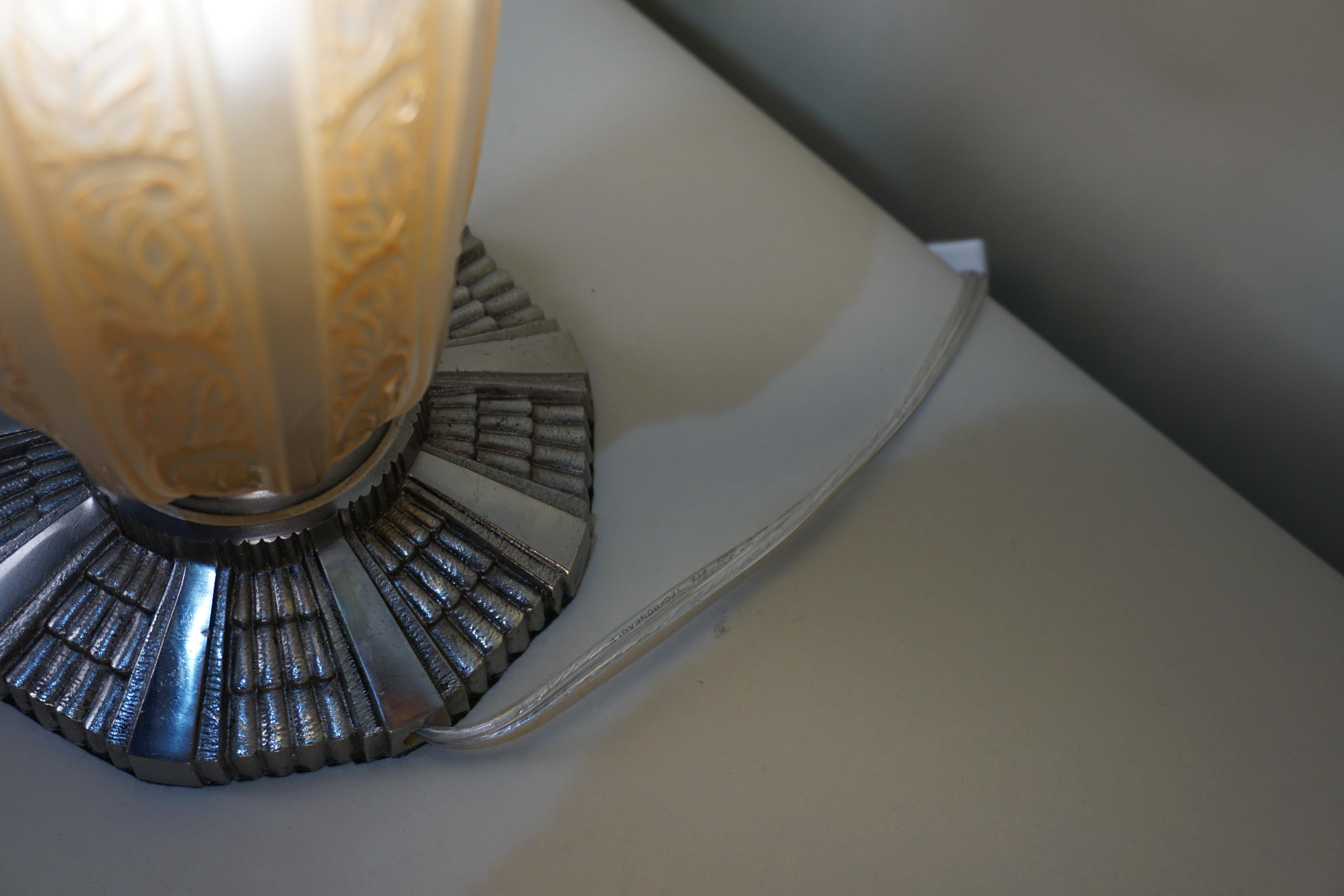 French Art Deco Torchiere Table Lamp 2