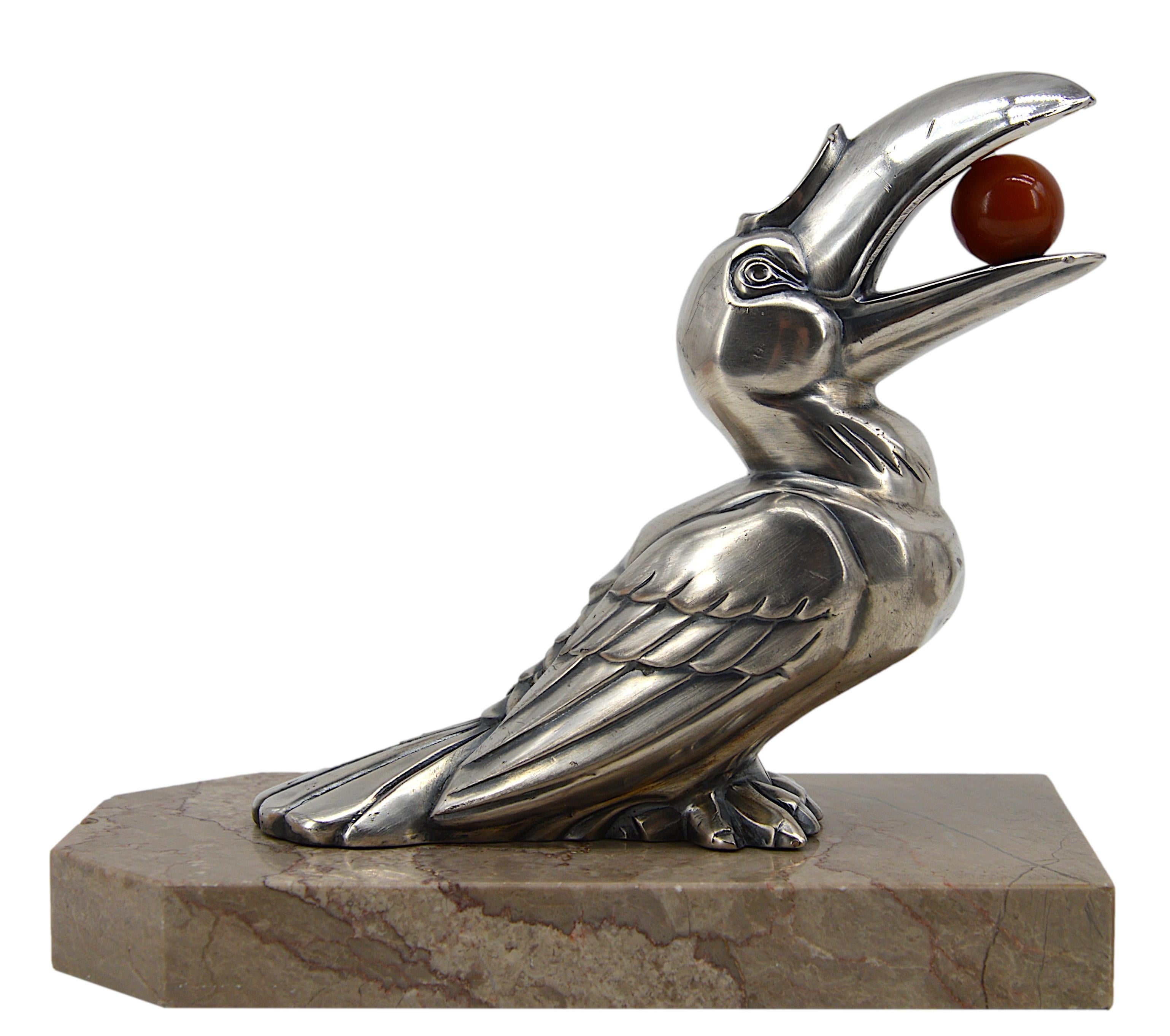Mid-20th Century French Art Deco Toucans Bookends, 1930s