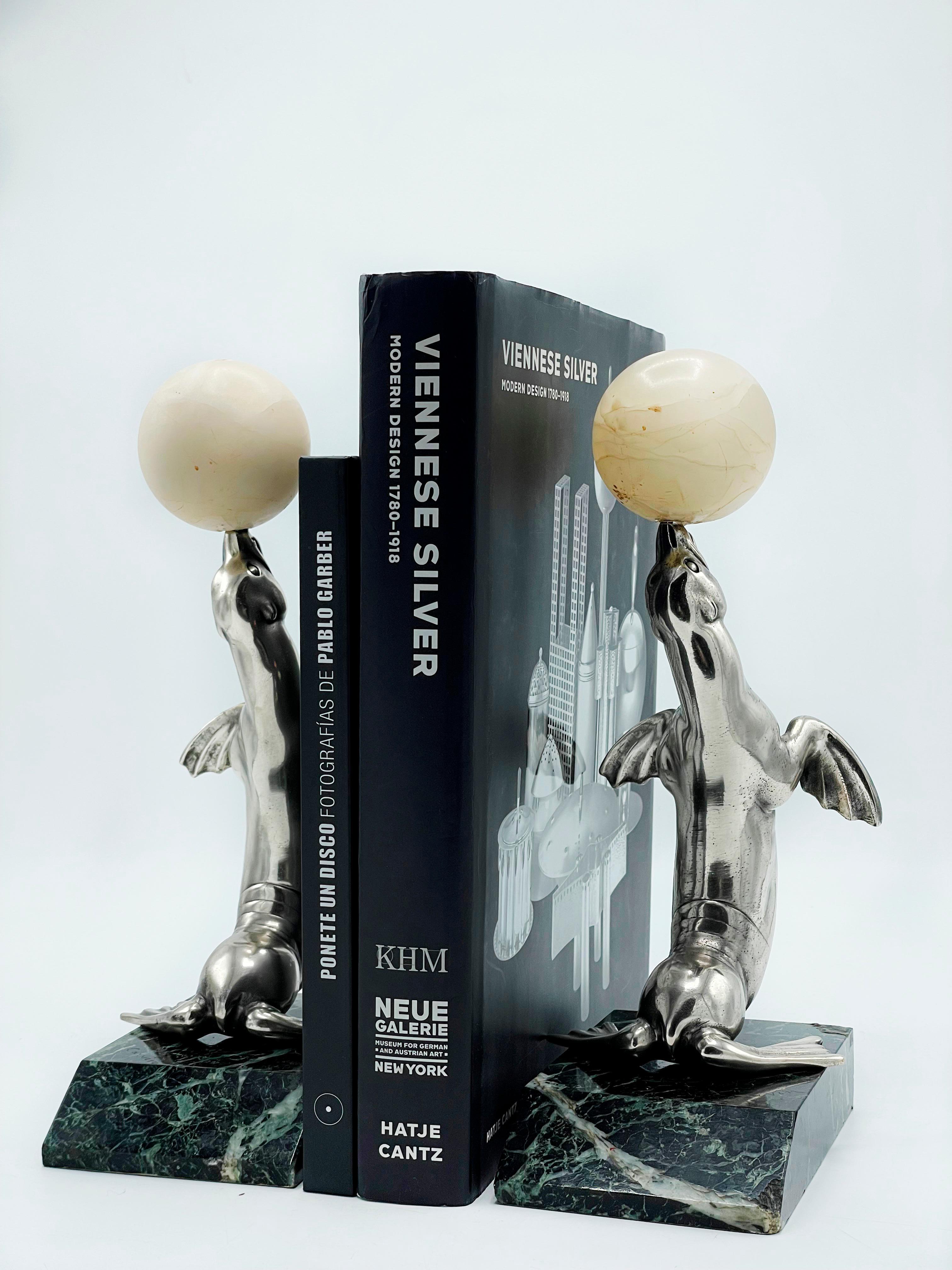 Silver Plate French Art Deco Toucans Bookends, 1930s For Sale