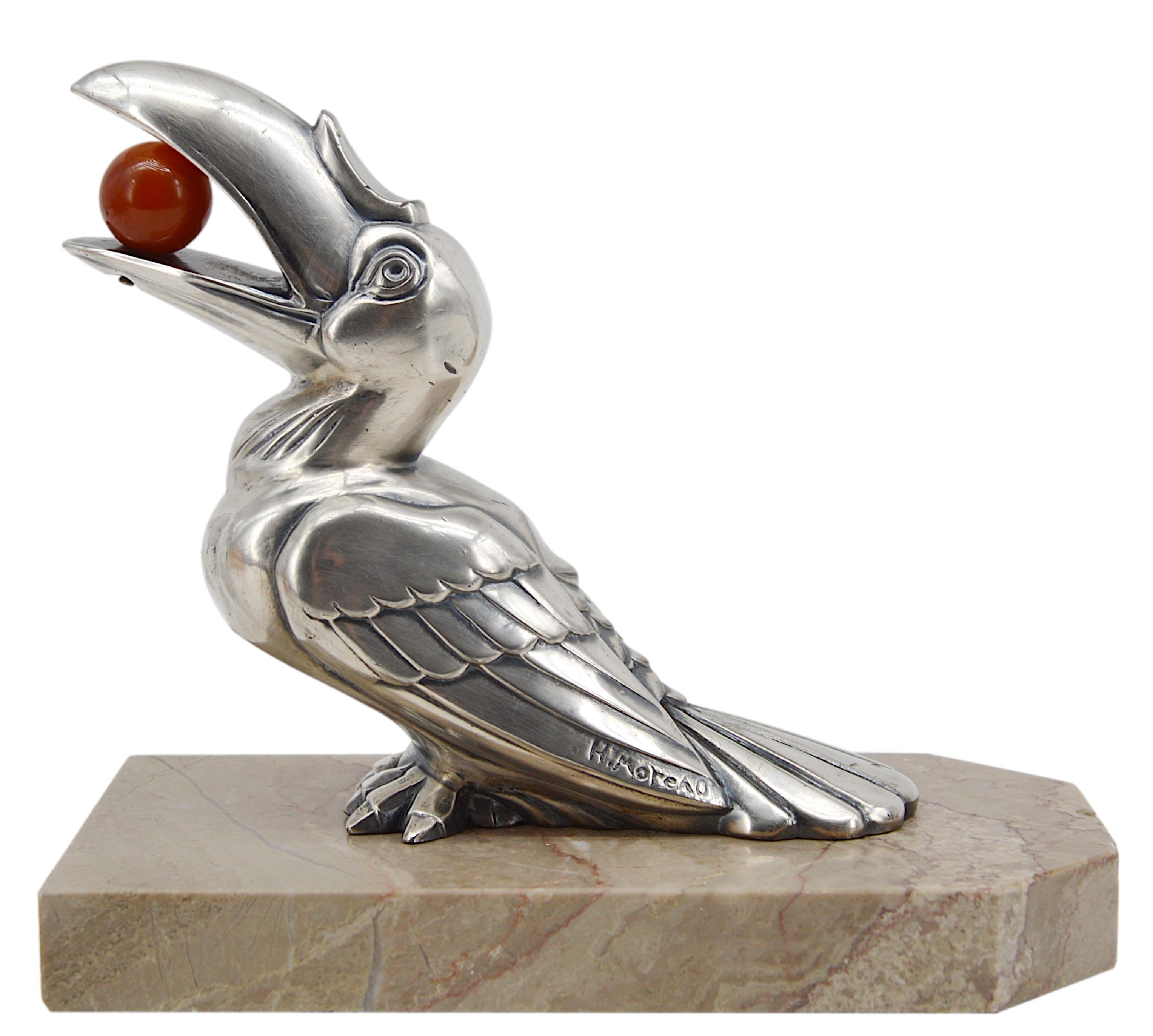 French Art Deco Toucans Bookends, 1930s 1