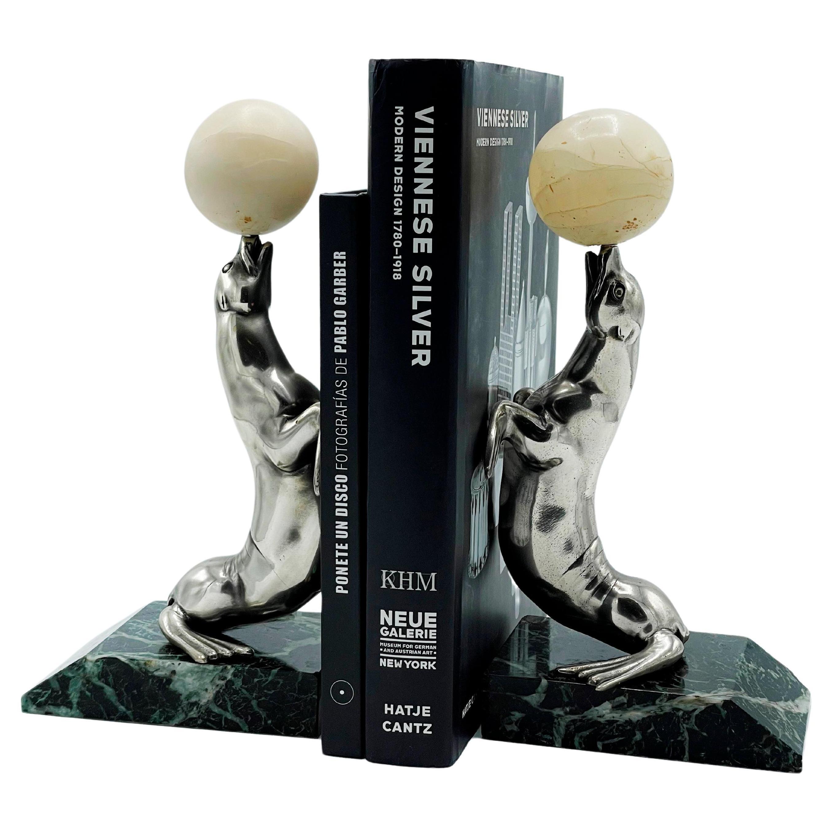 French Art Deco Toucans Bookends, 1930s For Sale