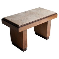 Tavolino in travertino Art Deco francese