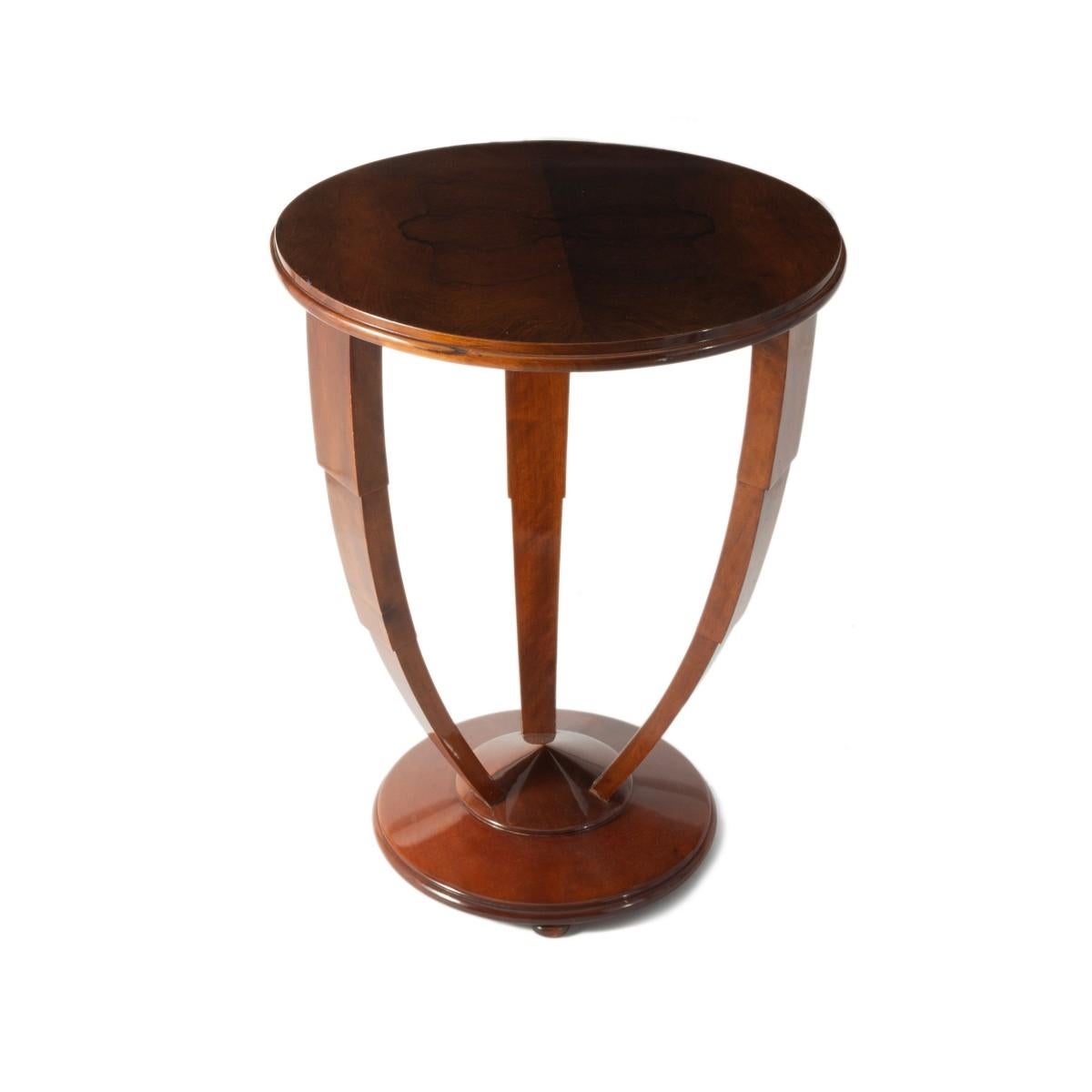 French Art Deco Tri-Form Base Side Table In Good Condition In New York, NY