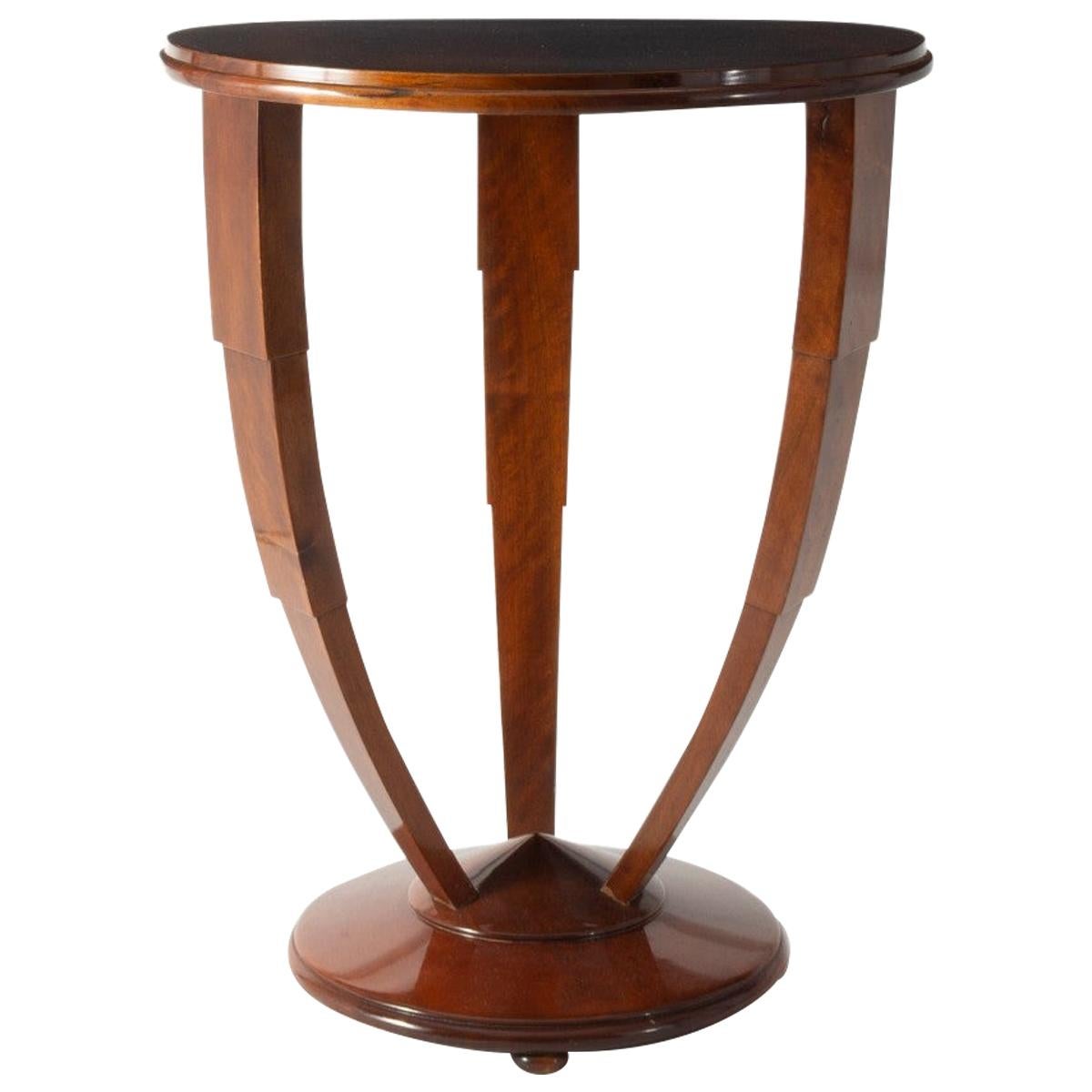 French Art Deco Tri-Form Base Side Table