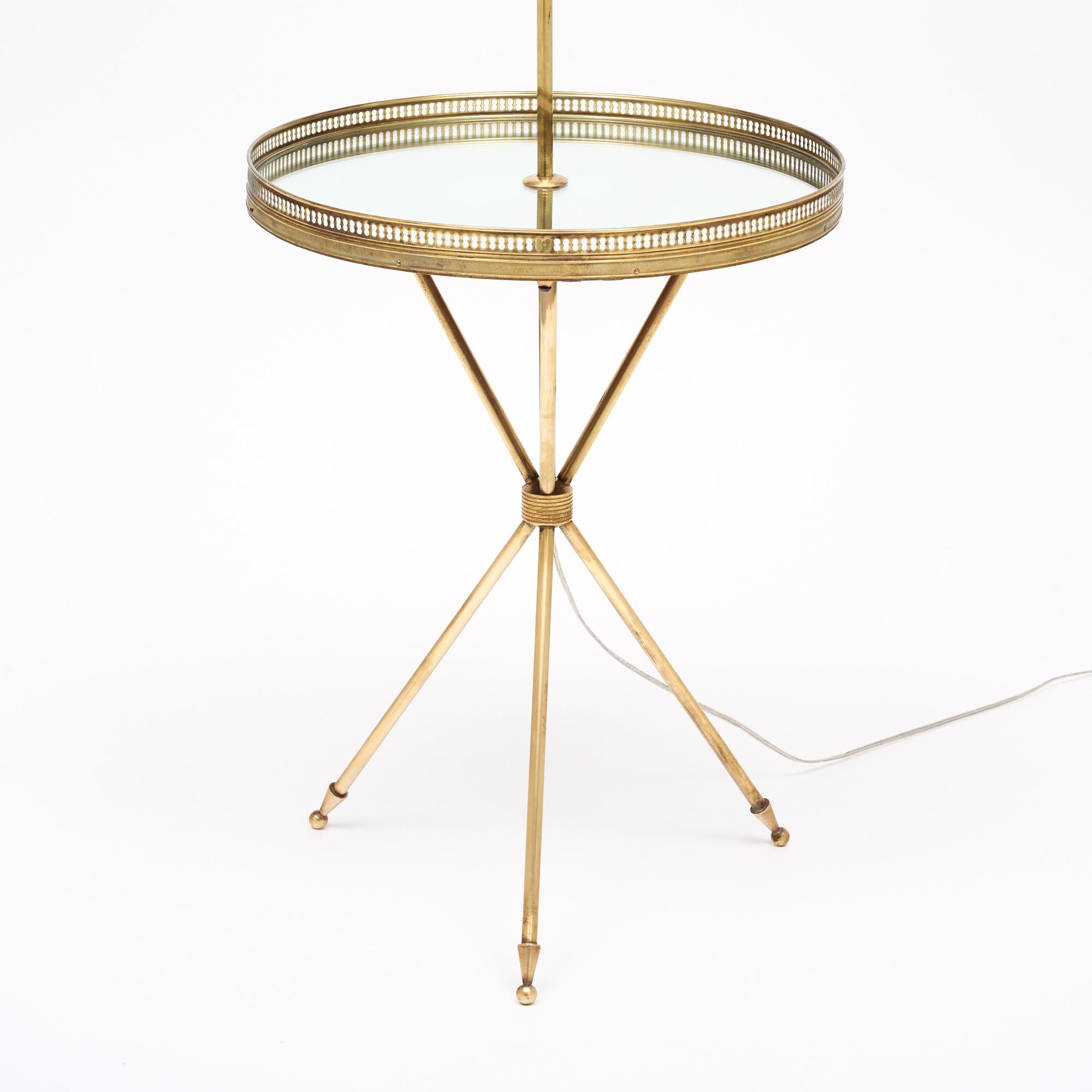 French Art Deco Tripod Floor Lamp In Good Condition For Sale In Austin, TX