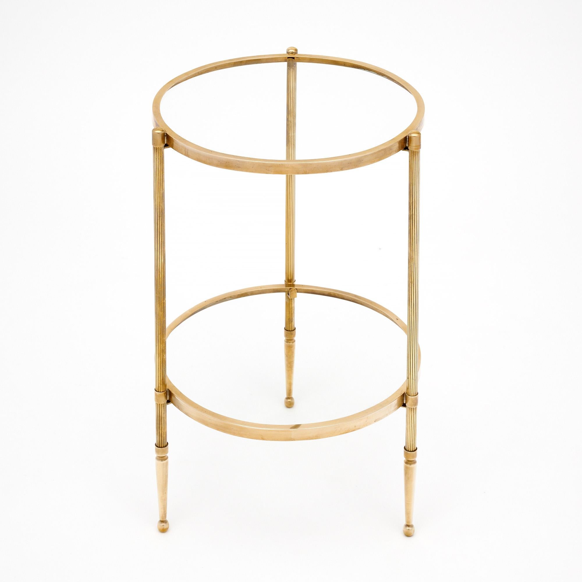 Brass French Art Deco Tripod Side Table For Sale