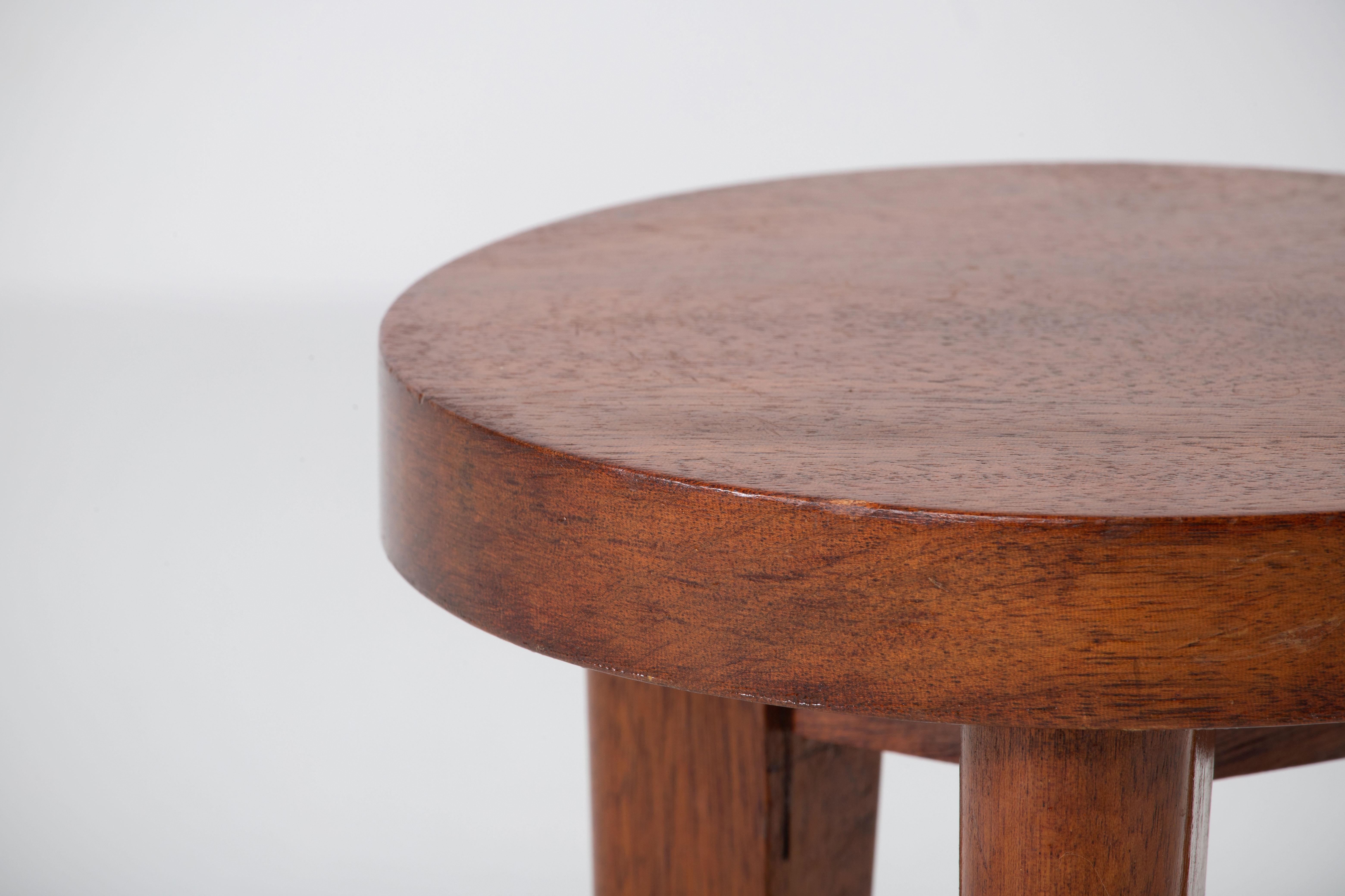 Mid-20th Century French Art-Deco Tripod Stool For Sale