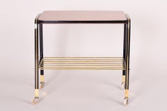 French Art Deco Trolley, Completely Restored, Made Out of Mahogany, 1950s