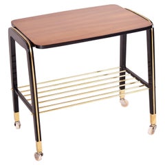 French Art Deco Trolley, Completely Restored, Made Out of Mahogany, 1950s