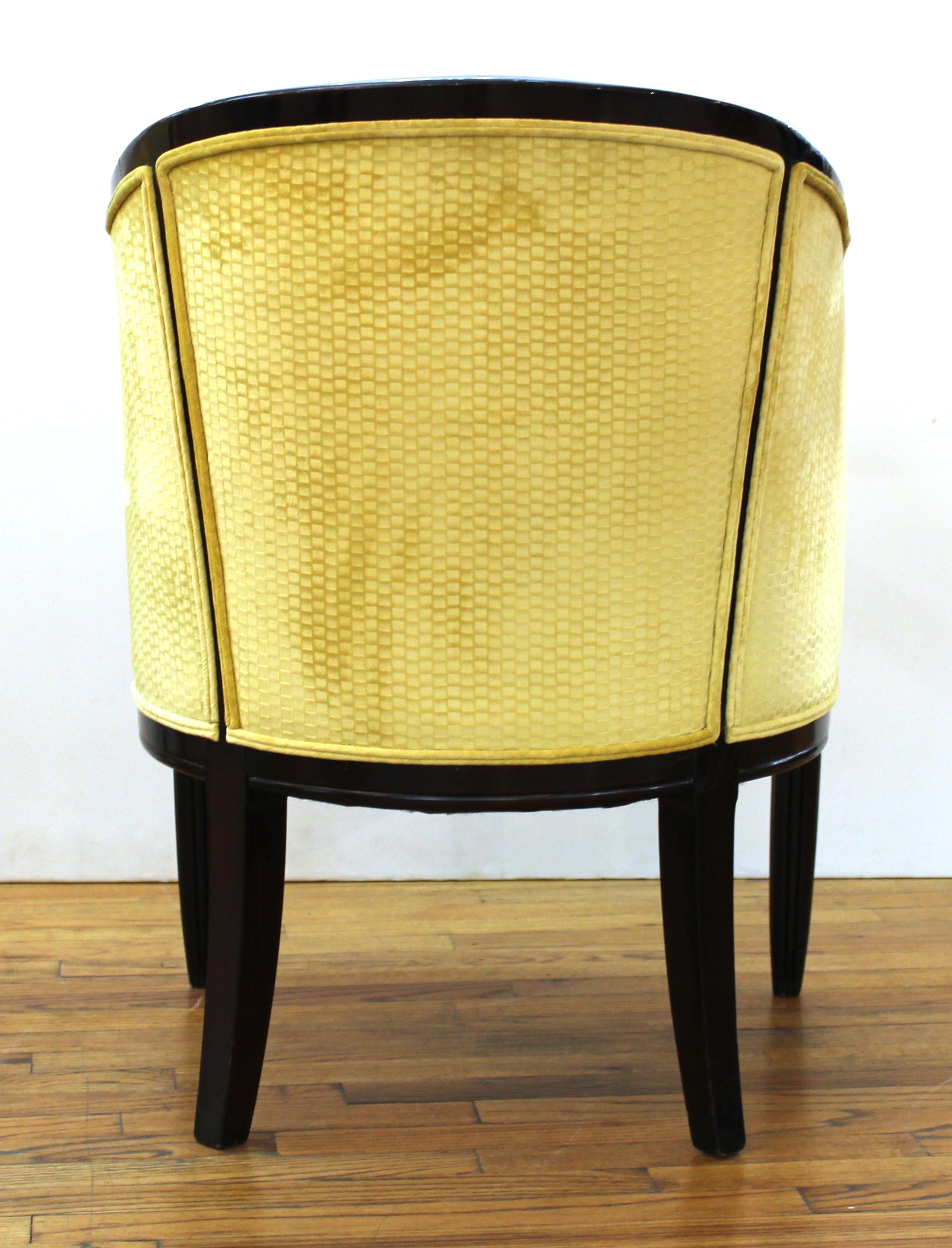French Art Deco Tub Chairs in Velvet Upholstery 7