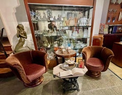 Chaises pivotantes tulipes en mohair Art Déco français