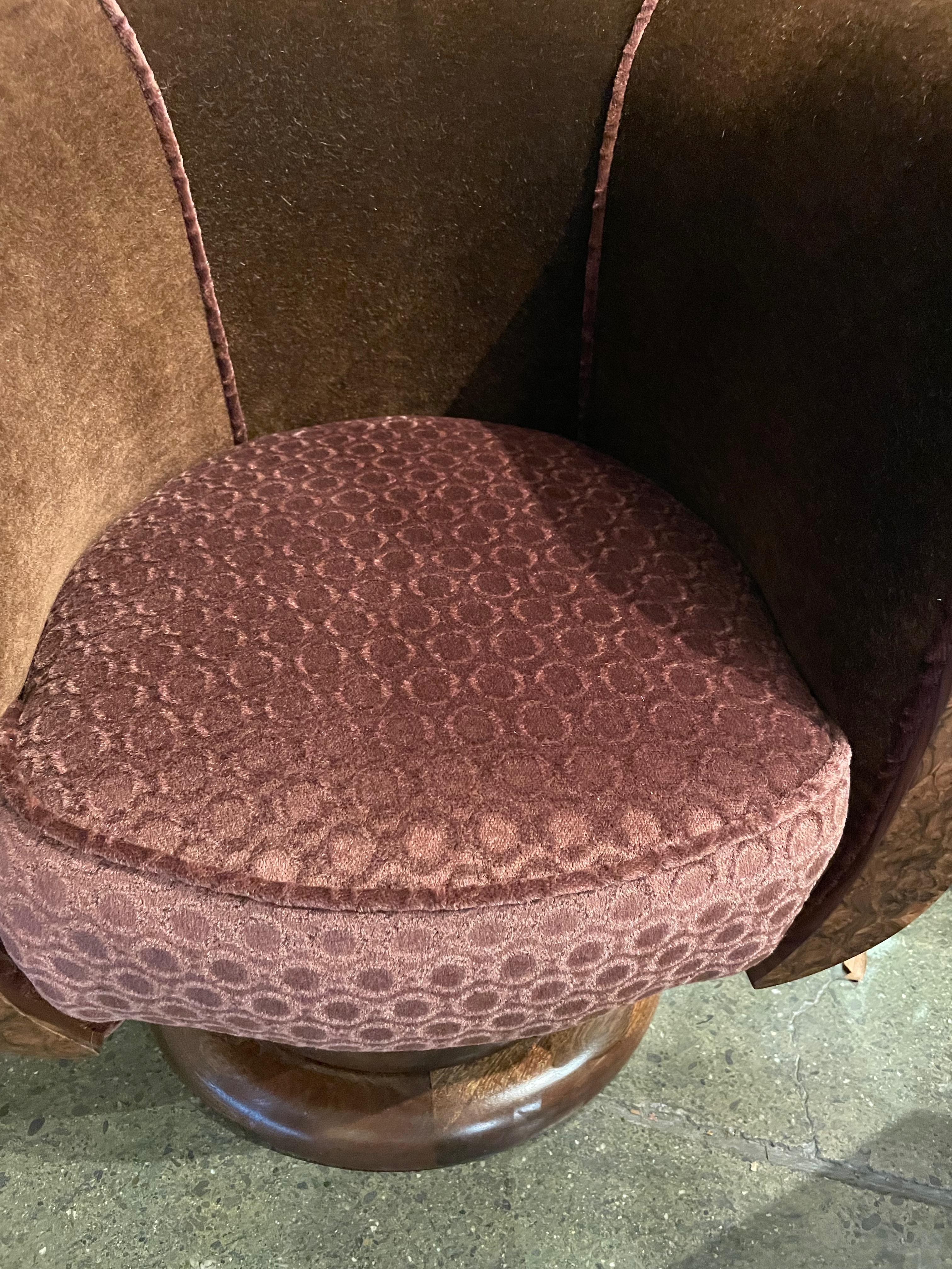 French Art Deco Tulip Swivel Chairs Mohair 2
