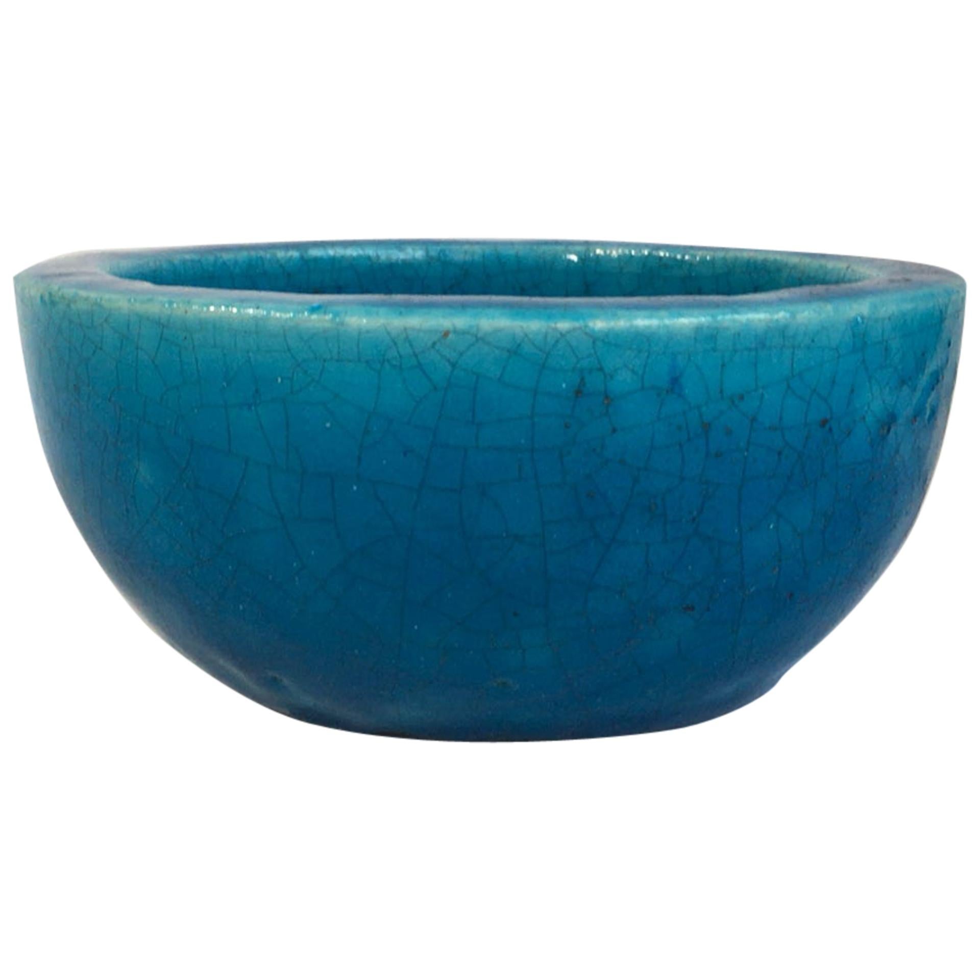 French Art Deco Turquoise Bowl Lachenal