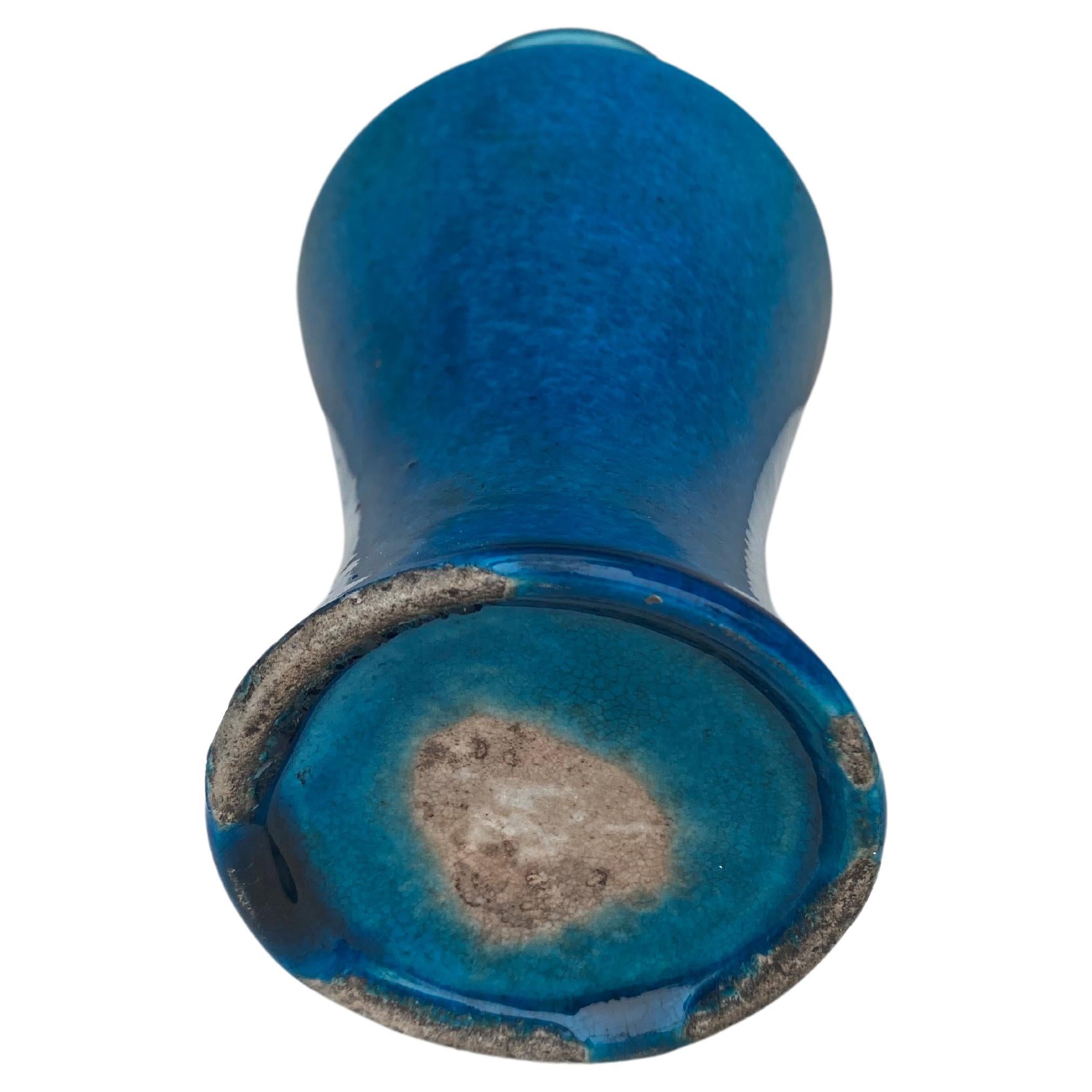 Céramique Vase Art Déco français turquoise Lachenal  en vente