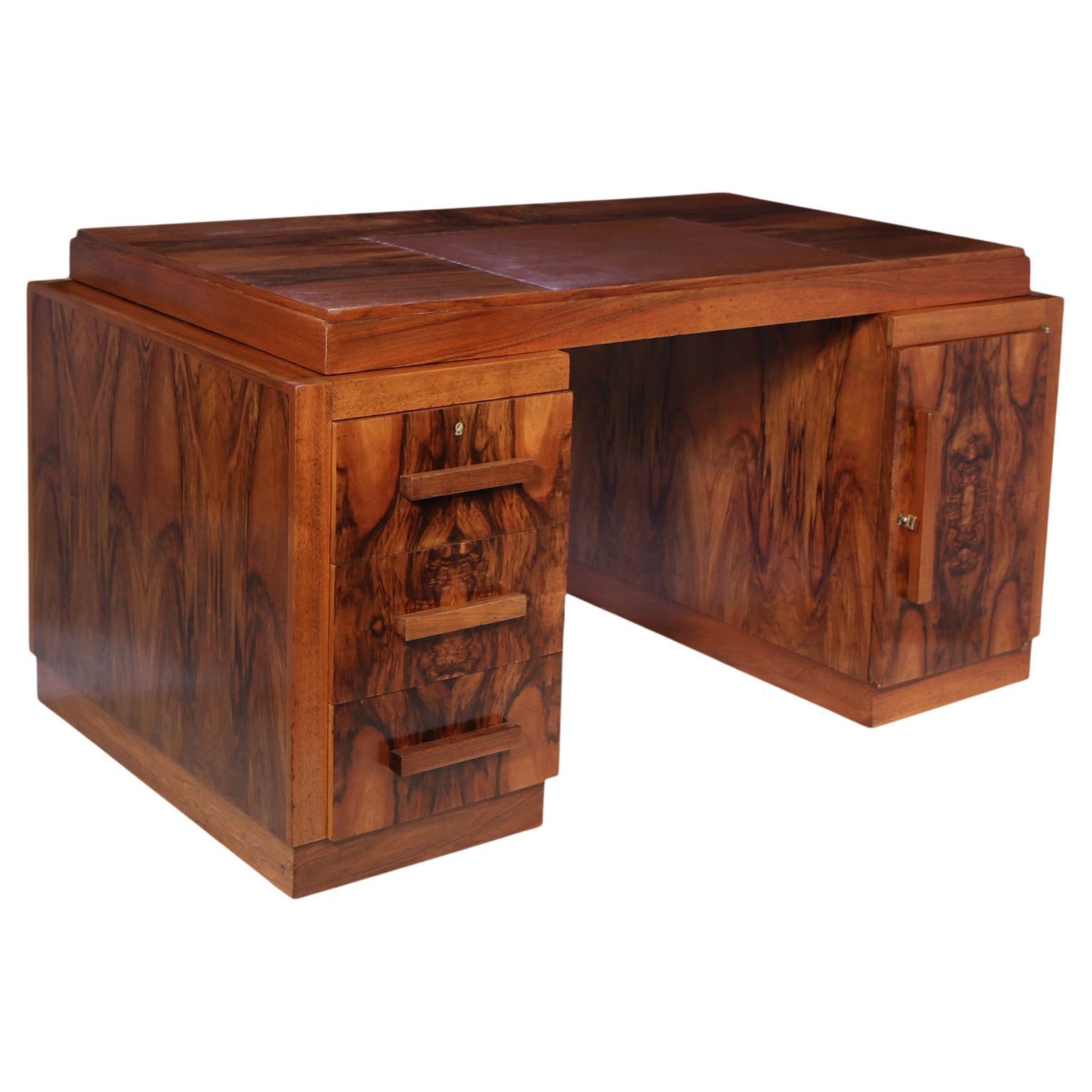 French Art Deco Rosewood Desk For Sale at 1stDibs