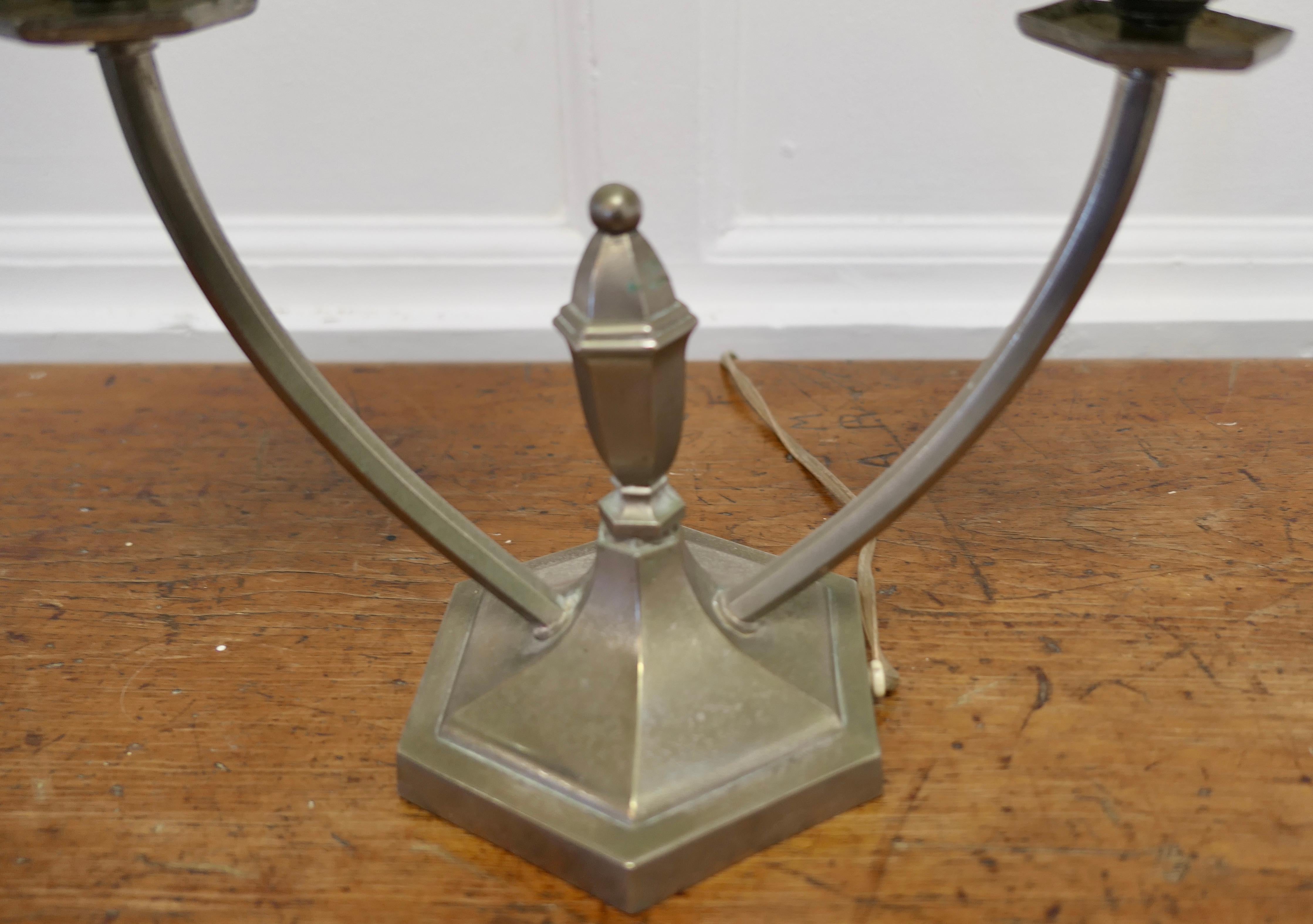 French Art Deco Twin Table Lamp This Is a Charming Piece 2