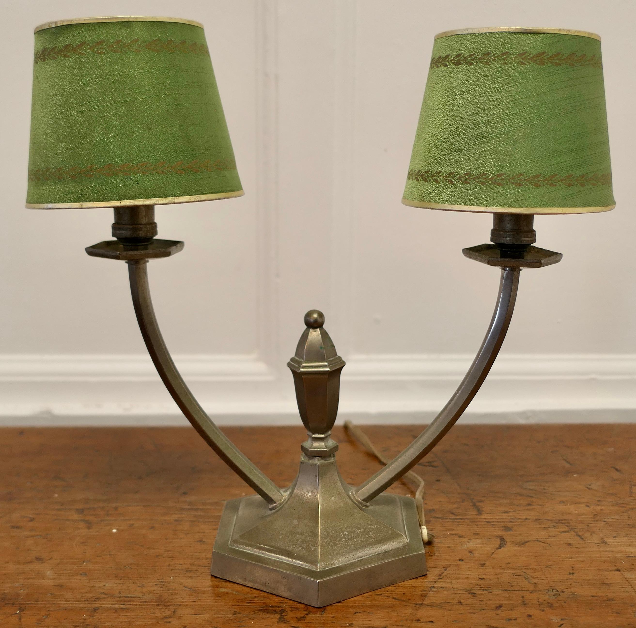 French Art Deco Twin Table Lamp This Is a Charming Piece 3