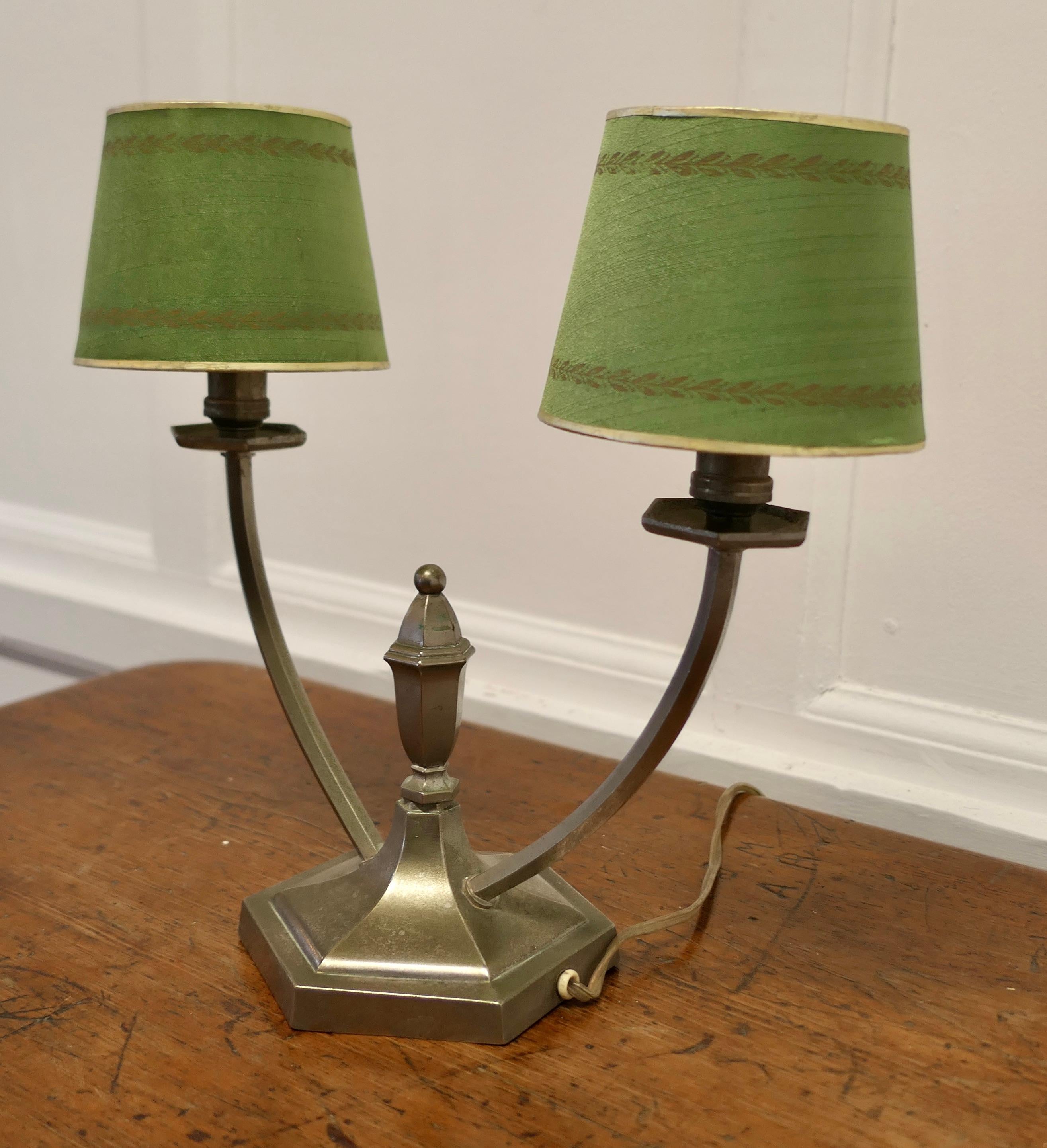 French Art Deco Twin Table Lamp This Is a Charming Piece 4