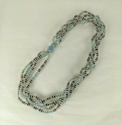 French Art Deco Twisted Crystal Rondel Necklace
