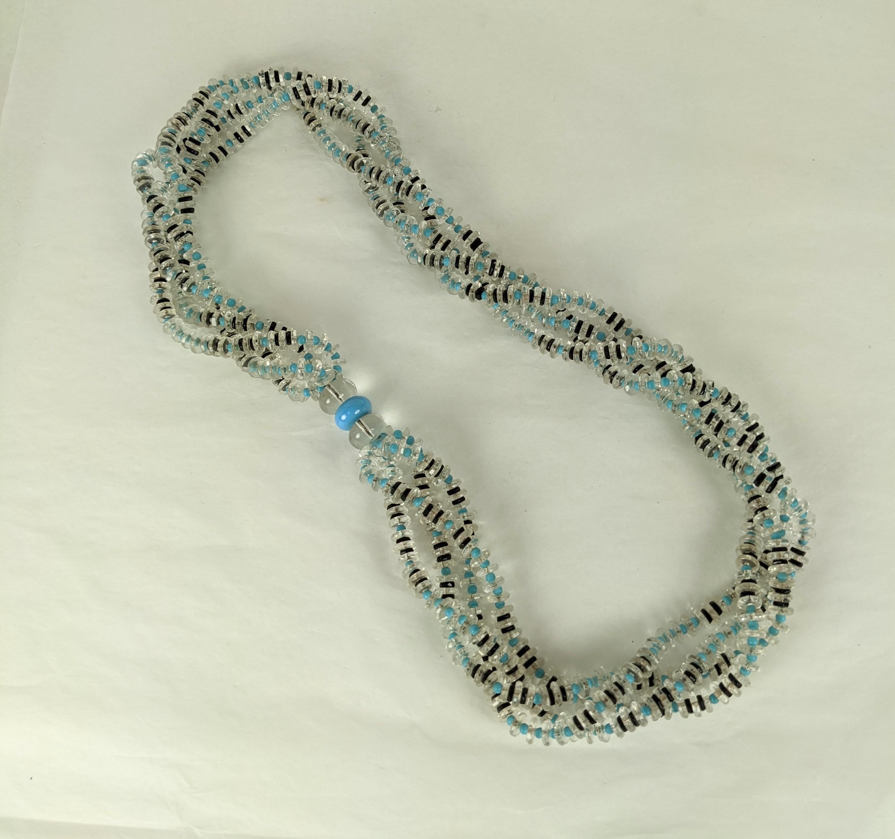 Halskette aus gedrehtem Kristall im Art-déco-Stil (Art déco) im Angebot