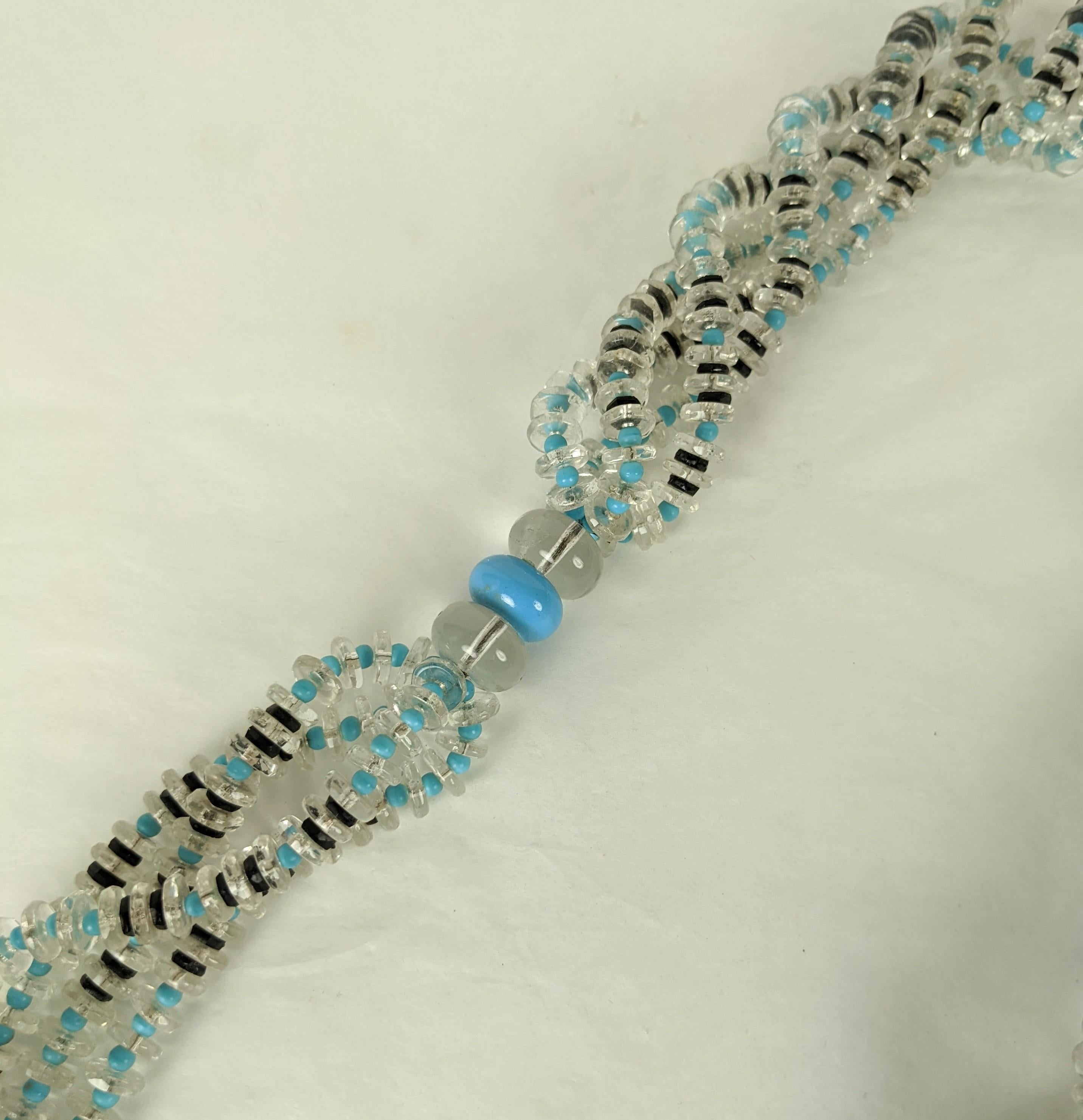 Halskette aus gedrehtem Kristall im Art-déco-Stil für Damen oder Herren im Angebot