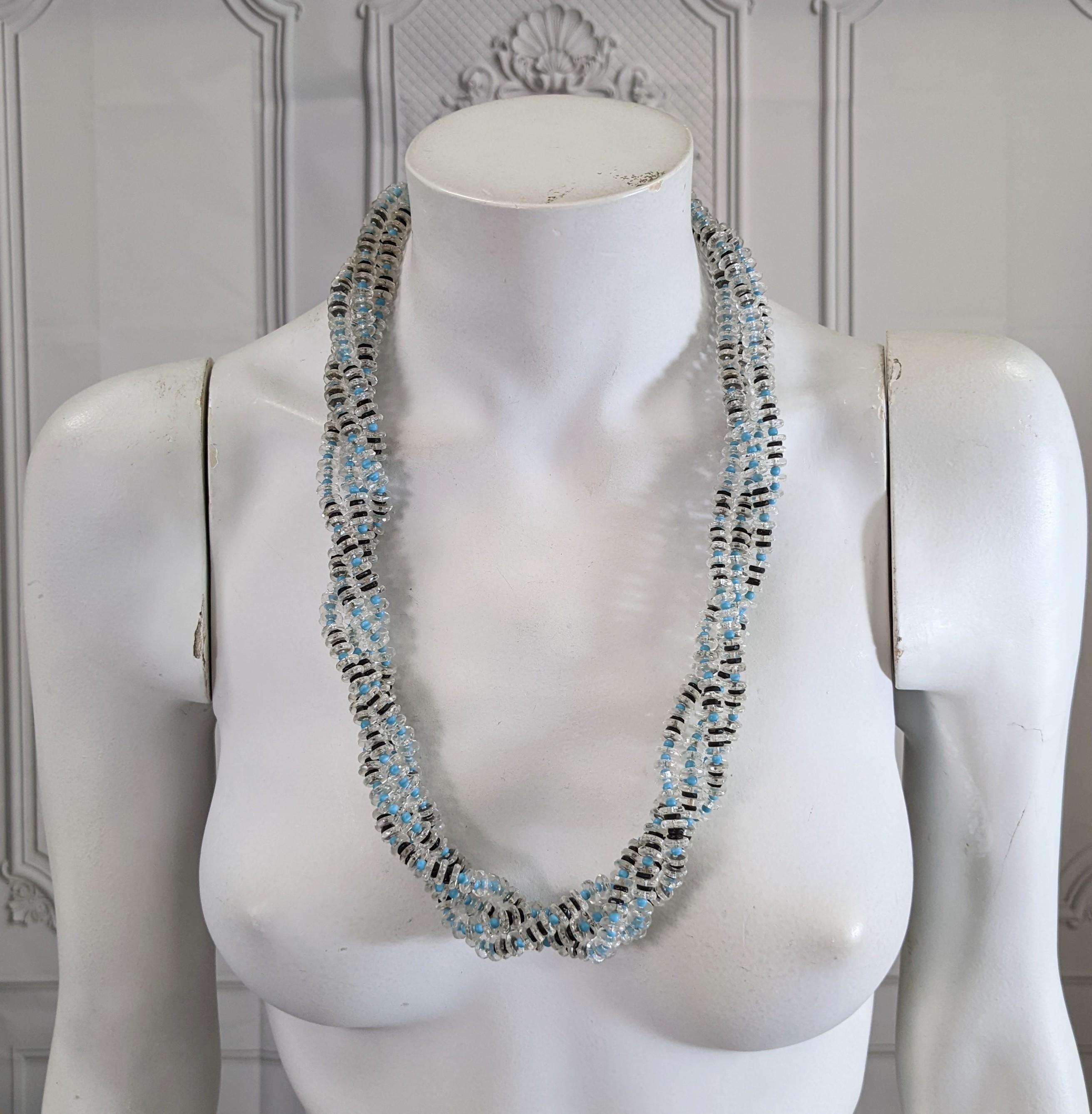 Collar Rondel de Cristal Torcido Art Decó Francés en venta 2