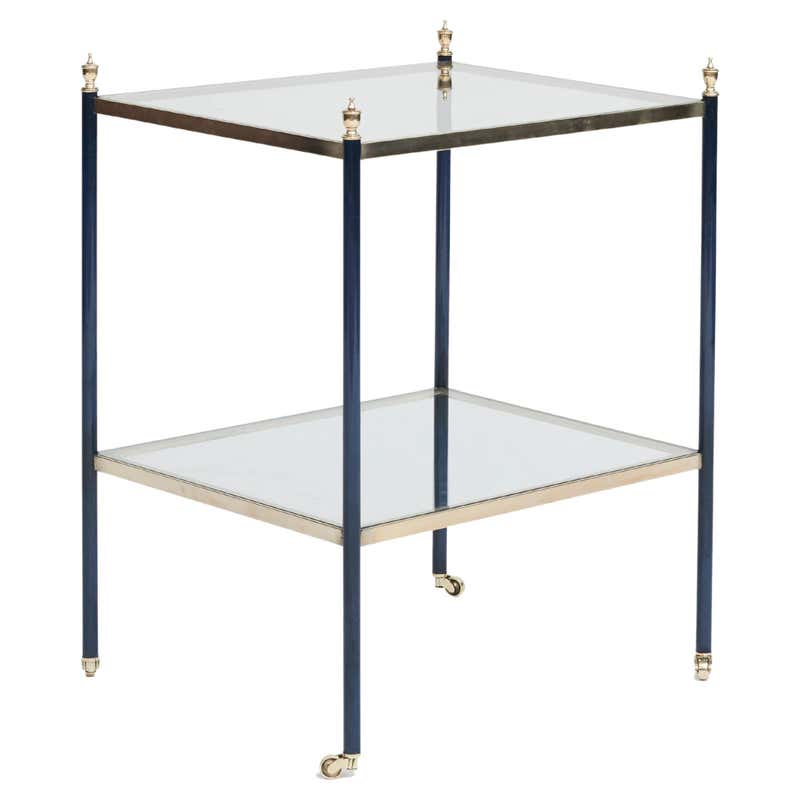 Two-Tier Brass and Glass Side Table For Sale at 1stDibs