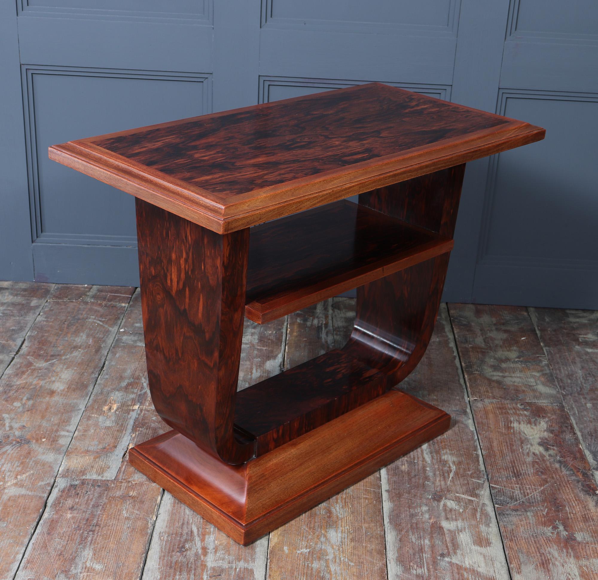 French Art Deco U Base Table in Corramandel 5