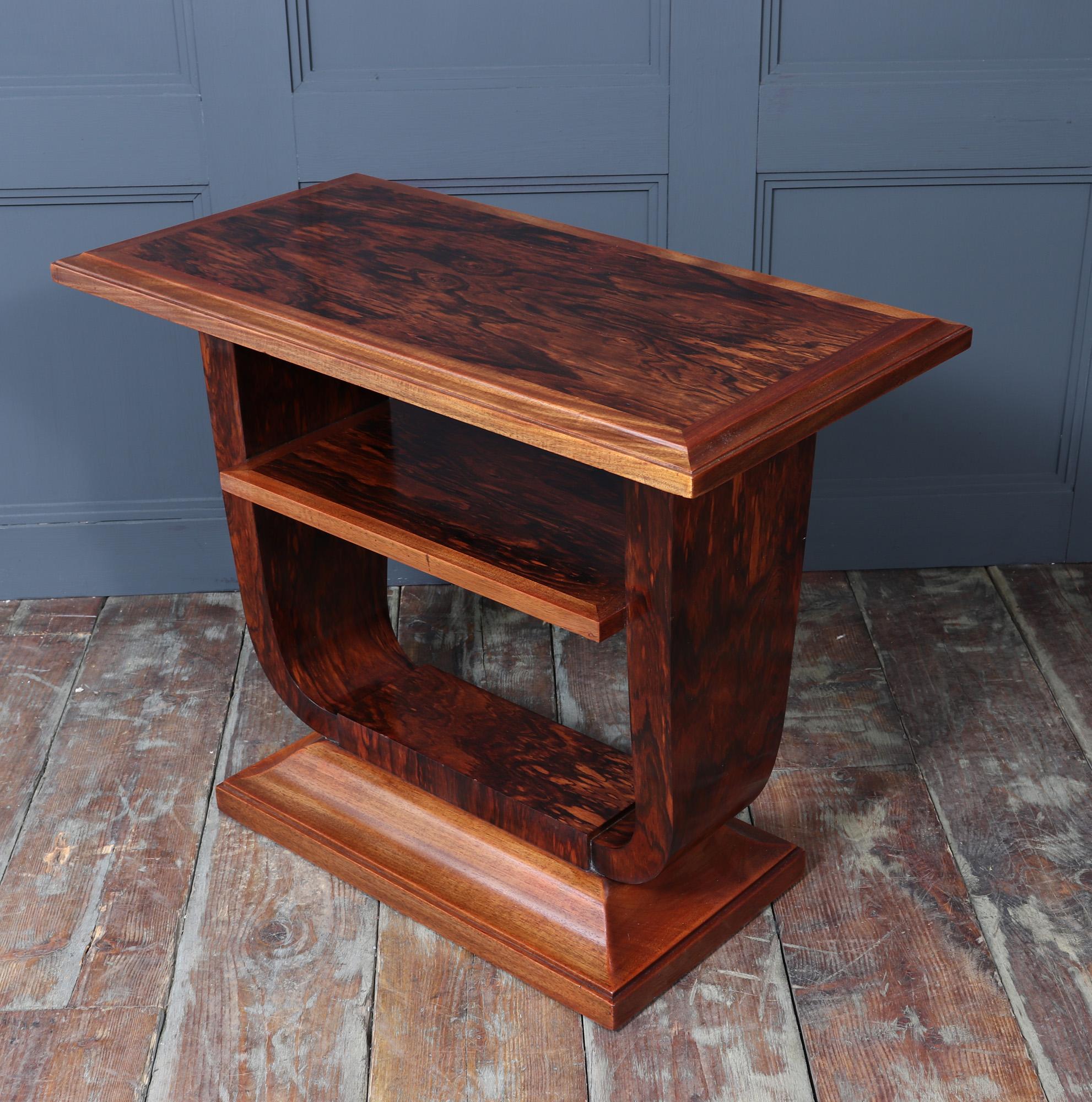 French Art Deco U Base Table in Corramandel 6